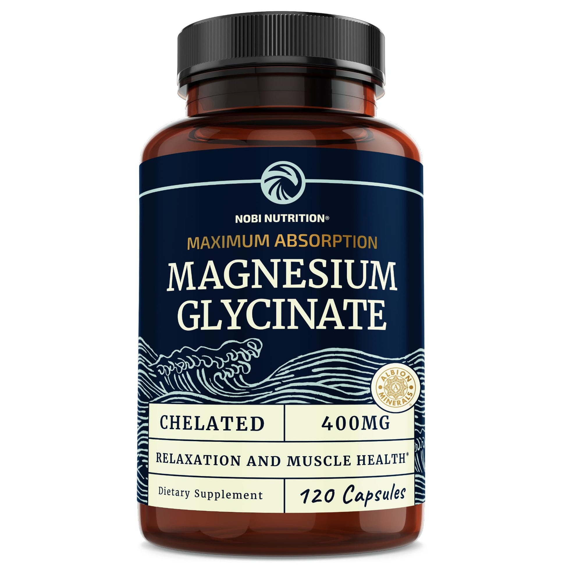 Magnesium Bisglycinate 400mg | Chelated Bisglycinate for Muscle Relaxation, Bones Nobi NutritionUS supplements