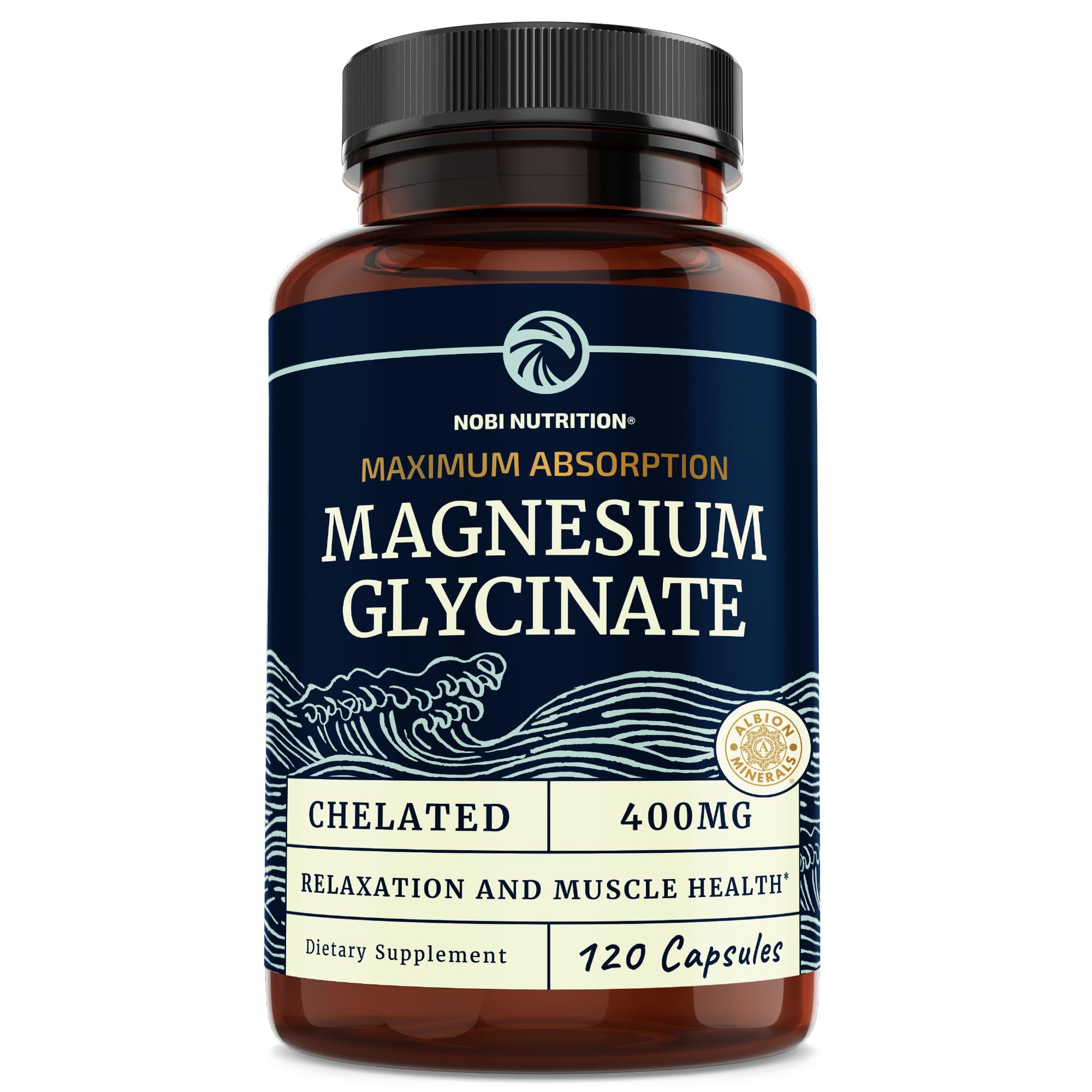 Magnesium Bisglycinate 400mg | Chelated Bisglycinate for Muscle Relaxation, Bones Nobi NutritionUS supplements