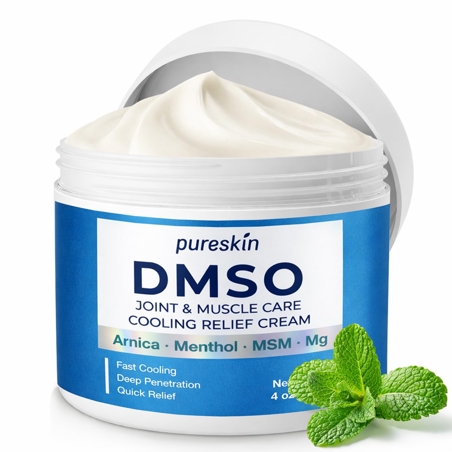 PURESKIN DMSO Relief Cream – Pharmaceutical Grade Fast-Absorbing Cooling Formula for Active Lifestyles – Lightweight Cream with Arnica, MSM, Magnesium, Menthol & Aloe, 4 oz PURESKINAu supplements