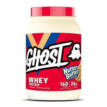 GHOST Whey Protein Powder, Nutter Butter - 2LB Tub, 26G of Protein - Peanut Butter GHOSTUS supplements