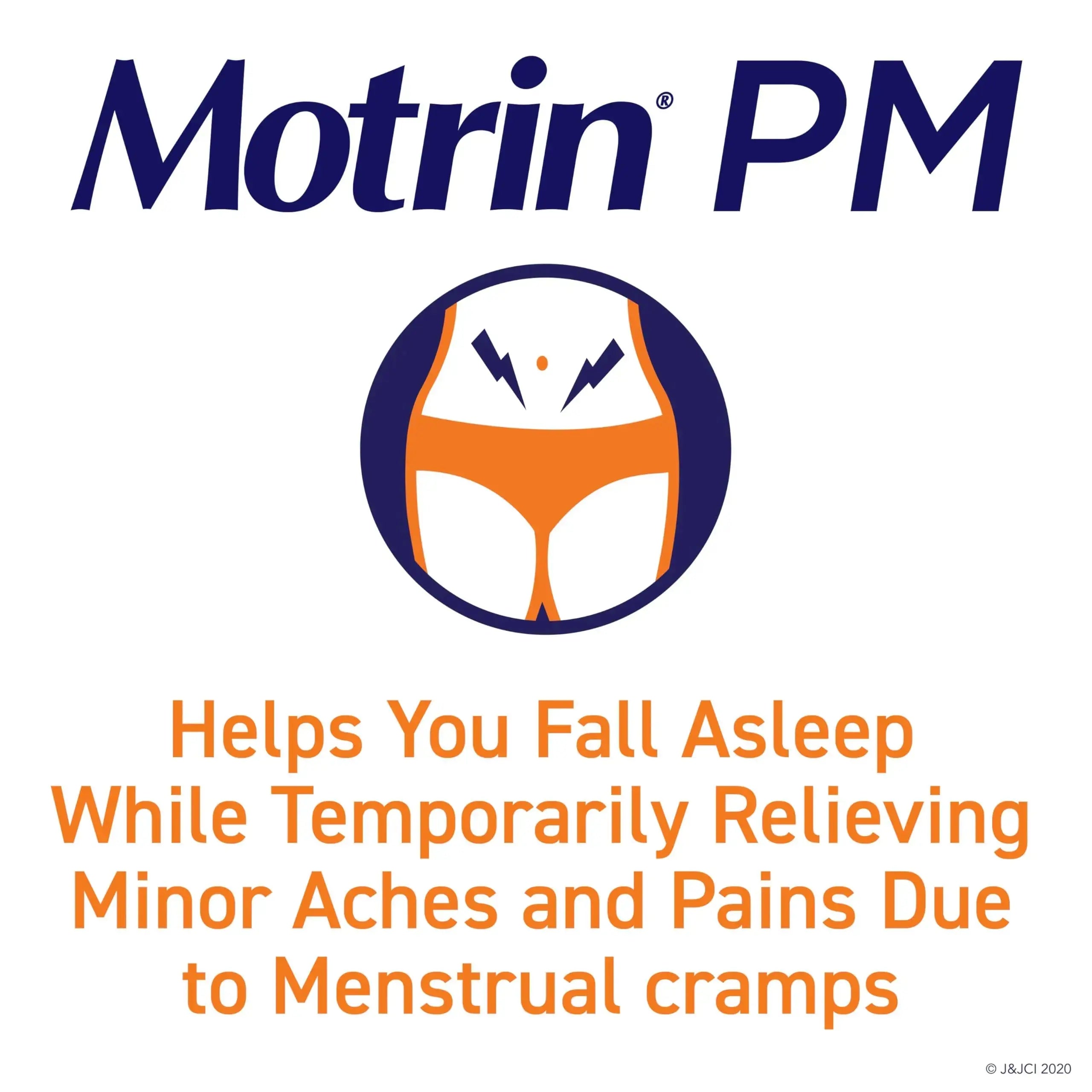 Motrin PM Caplets with 200 mg Ibuprofen & 38 mg Diphenhydramine Sleep Aid, Nighttime Pain Reliever for Minor Aches & Pains, Bulk, 80 ct MotrinAu supplements