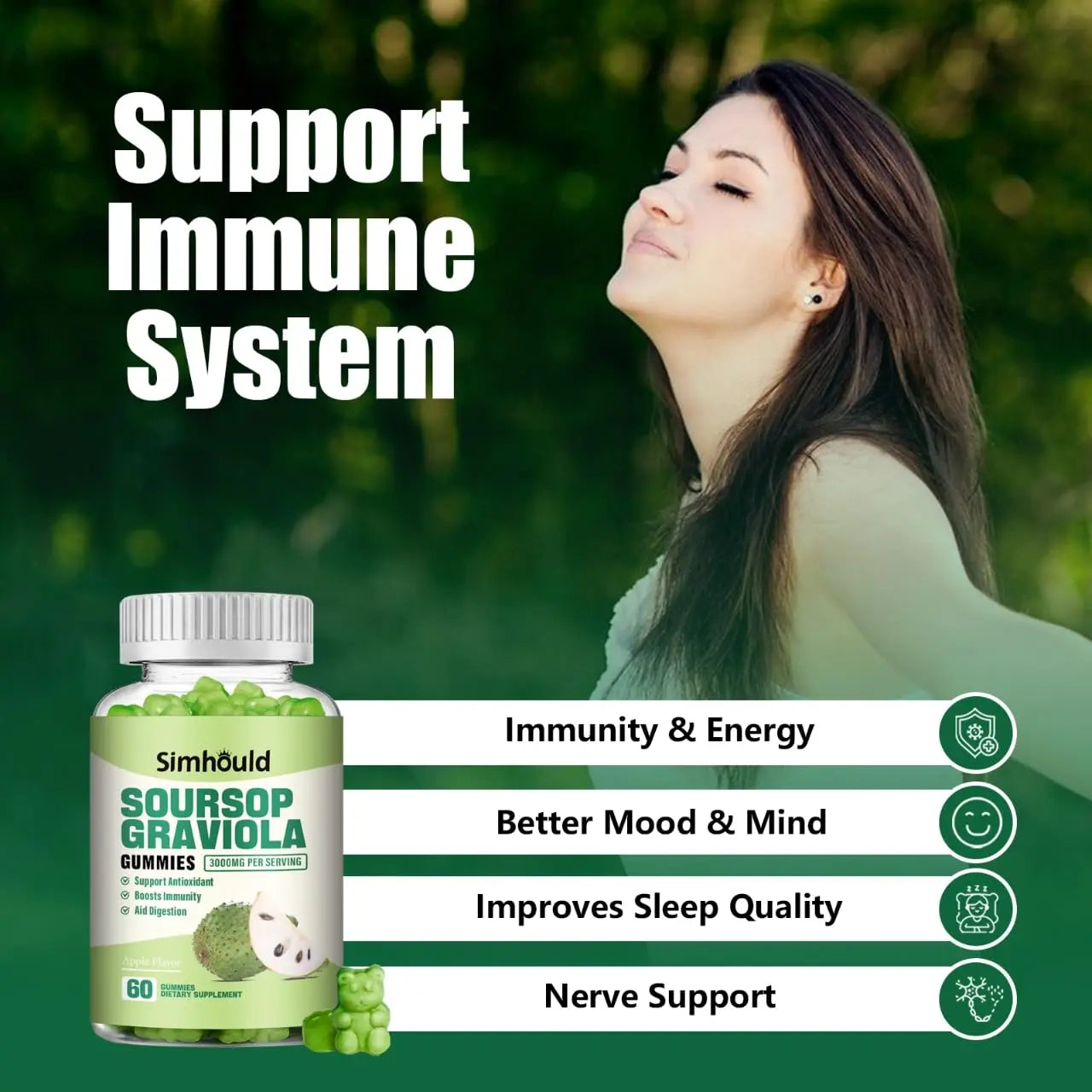 Simhould 1 Pack Soursop Graviola Gummies SimhouldAu supplements