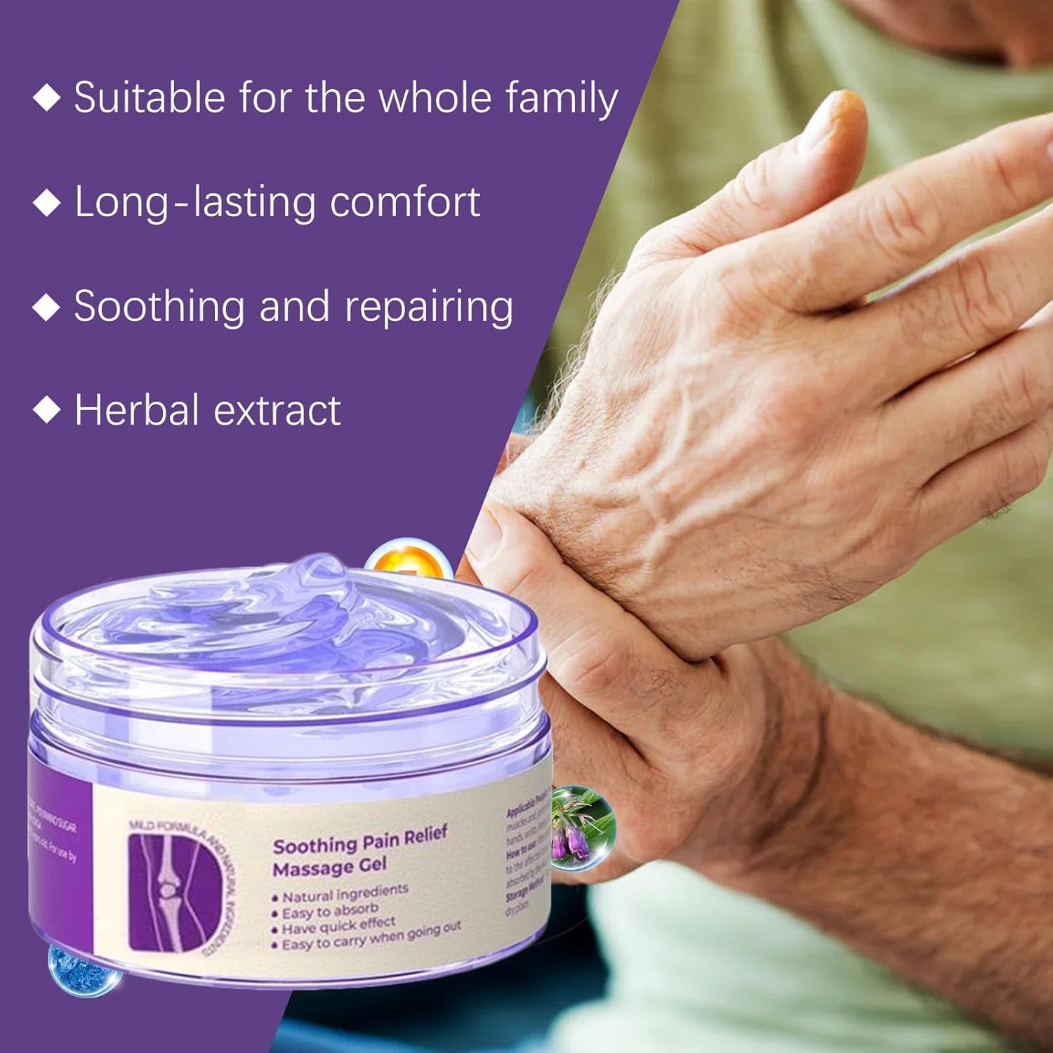 TIMLIFE 2PCS Joint Purple Gel, Purple Relief Soothing Massage Cream,Joint Activities Throughout The Body, Soothes Knees, Lumbar, Neck, Hands, and Feet TIMLIFEAu supplements