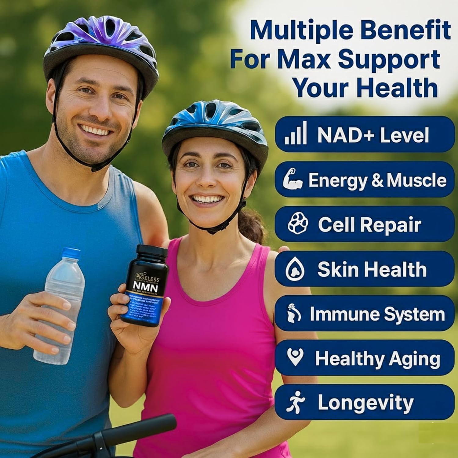 NMN Supplement 500mg Nicotinamide Mononucleotide | Supports NAD+ Levels, Energy, Cognitive Function, Muscle Health & Healthy Body Composition – Capsules (30) Ageless Foundation LaboratoriesAu supplements