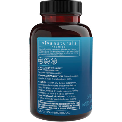 Viva Naturals Triple Strength Omega 3 Fish Oil Supplement - 2200 mg Wild Caught Viva NaturalsUS supplements
