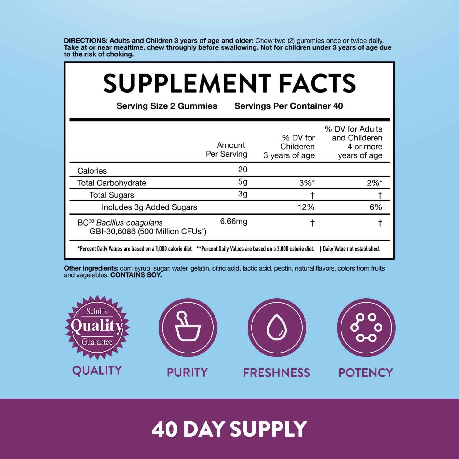 Vitafusion Fiber Well Sugar Free Fiber Supplement & Digestive Advantage Probiotic VitafusionUS supplements