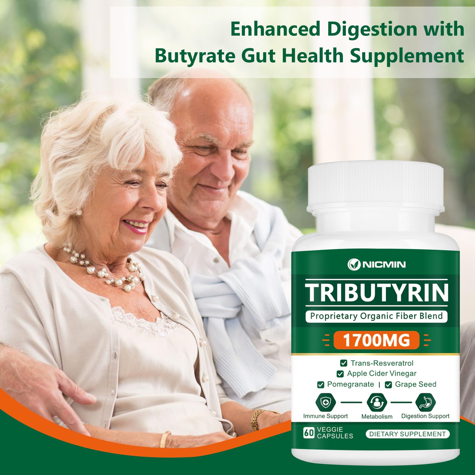 NICMIN Tributyrin Supplement - Premium Butyrate Gut Health Supplement for Leaky Gut 60 Capsules NICMINAu supplements