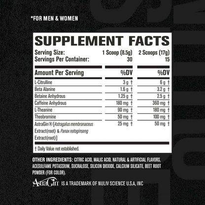 NITROSURGE Pre Workout Supplement - Endless Energy, Instant Strength Gains Jacked FactoryUS supplements