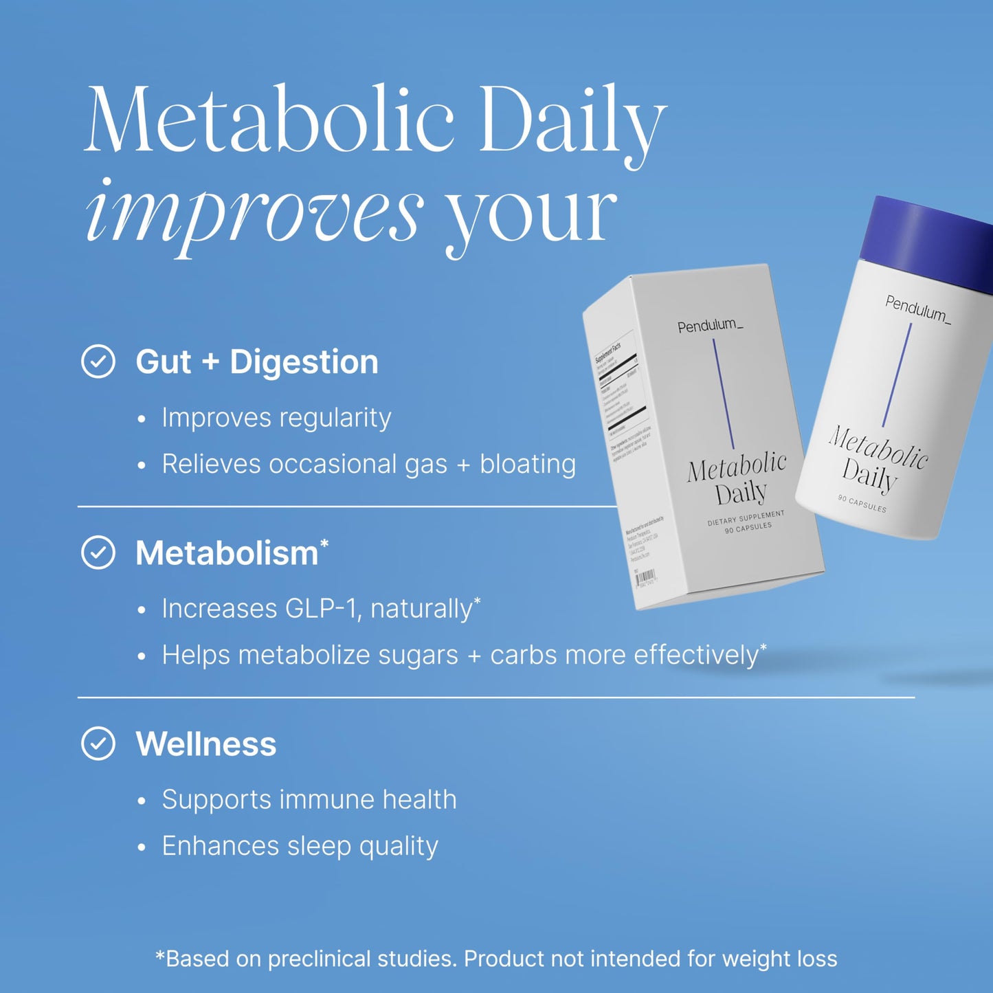 Pendulum Metabolic Daily - Multi-Strain Probiotic with Akkermansia muciniphila to Support Metabolism and Sustain Energy Levels PendulumUS supplements