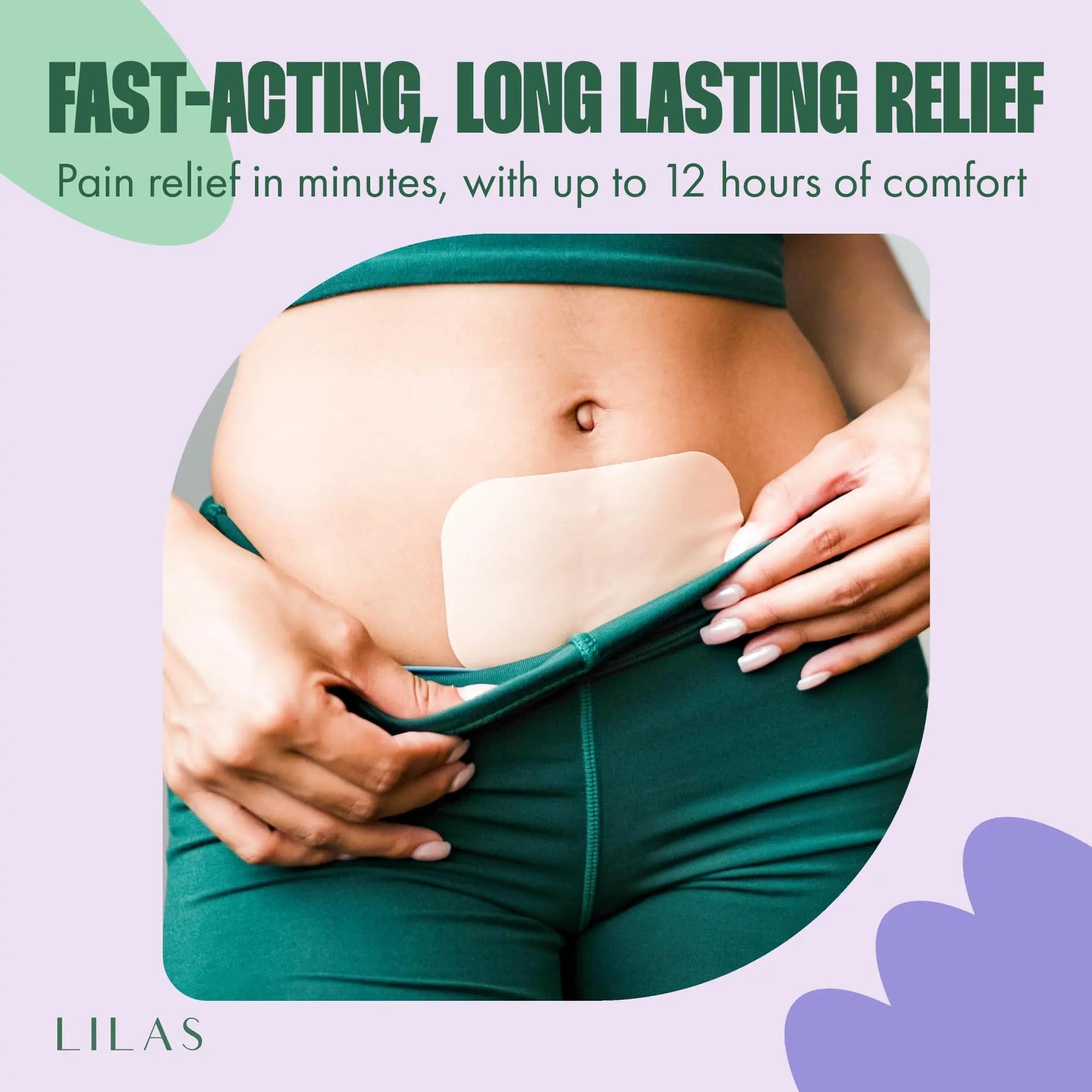 LILAS Period Cramps Pain Relief Patch, 10 Pack | Instant Relief for Menstrual Cramp, PMS, Endometriosis & PCOS | 12-Hour Comfort | Natural & Vegan Topical Patches | Trusted Formula & Upgraded Design LILASAu supplements