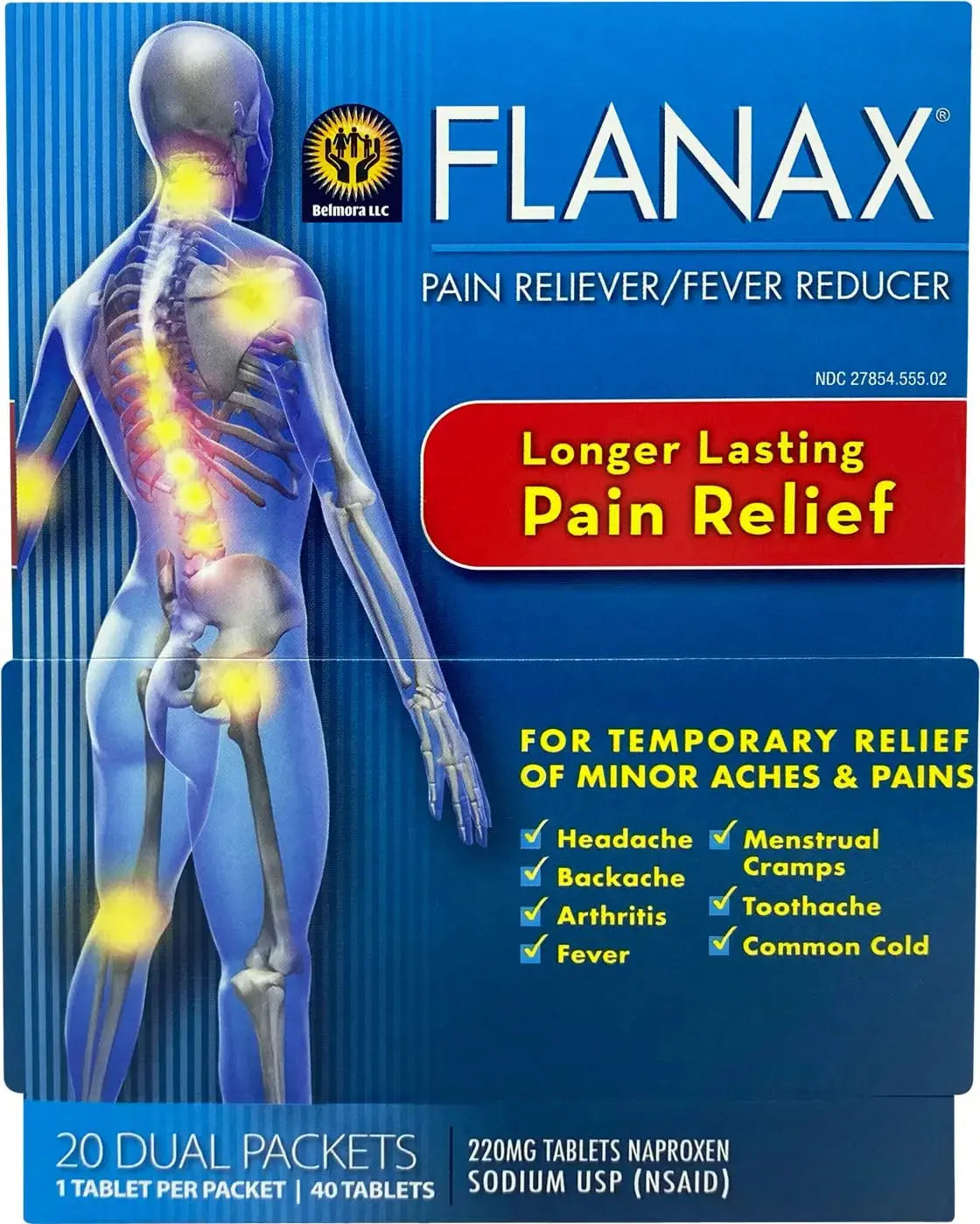 Flanax Pain Reliever Tablets 2ct Retail Dispenser FlanaxAu supplements