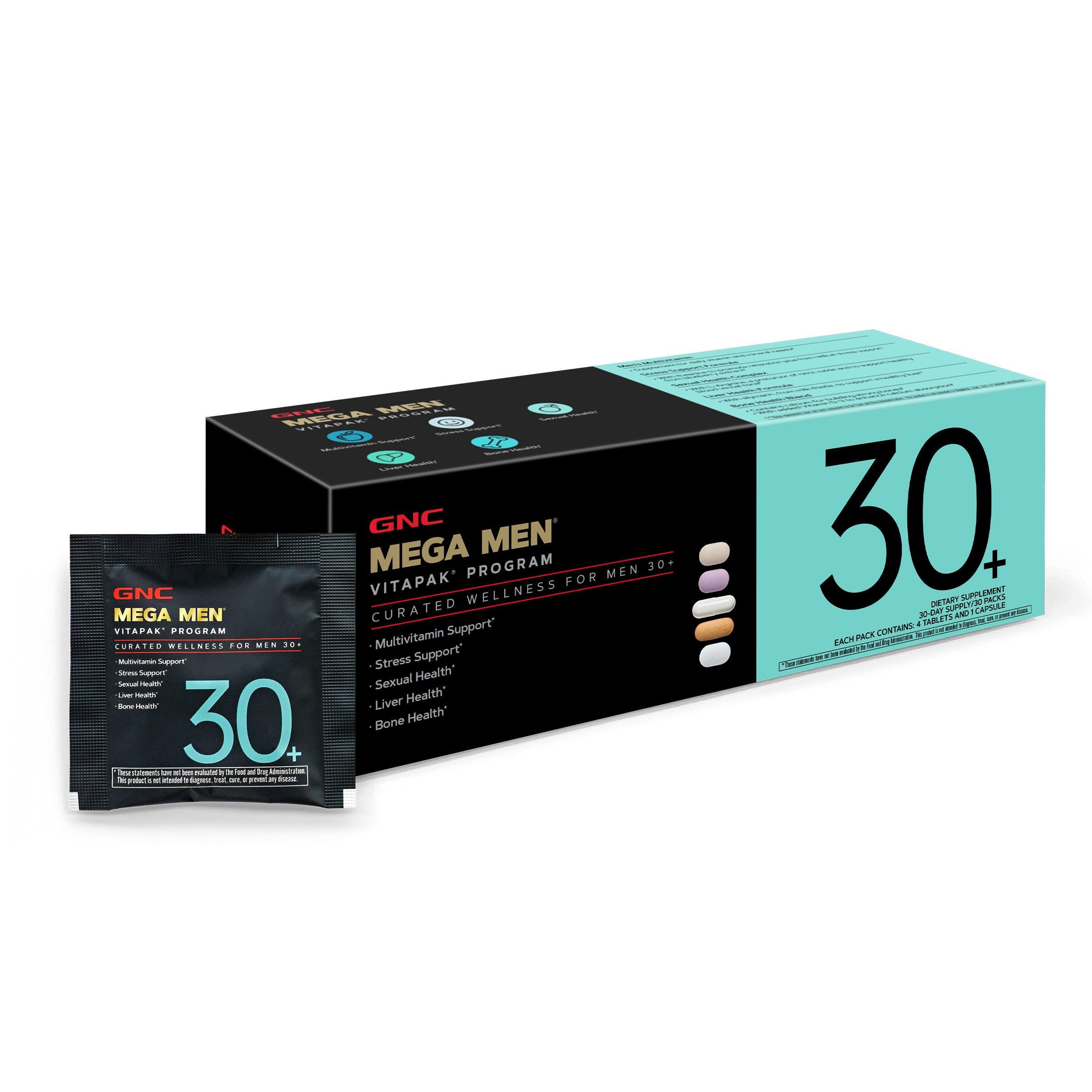 GNC Men's 30+ Vitapak Program | 5-in-1 Daily Multivitamins and Minerals | Supports Healthy Bones and Stress Relief | 30 Servings GNCAu supplements