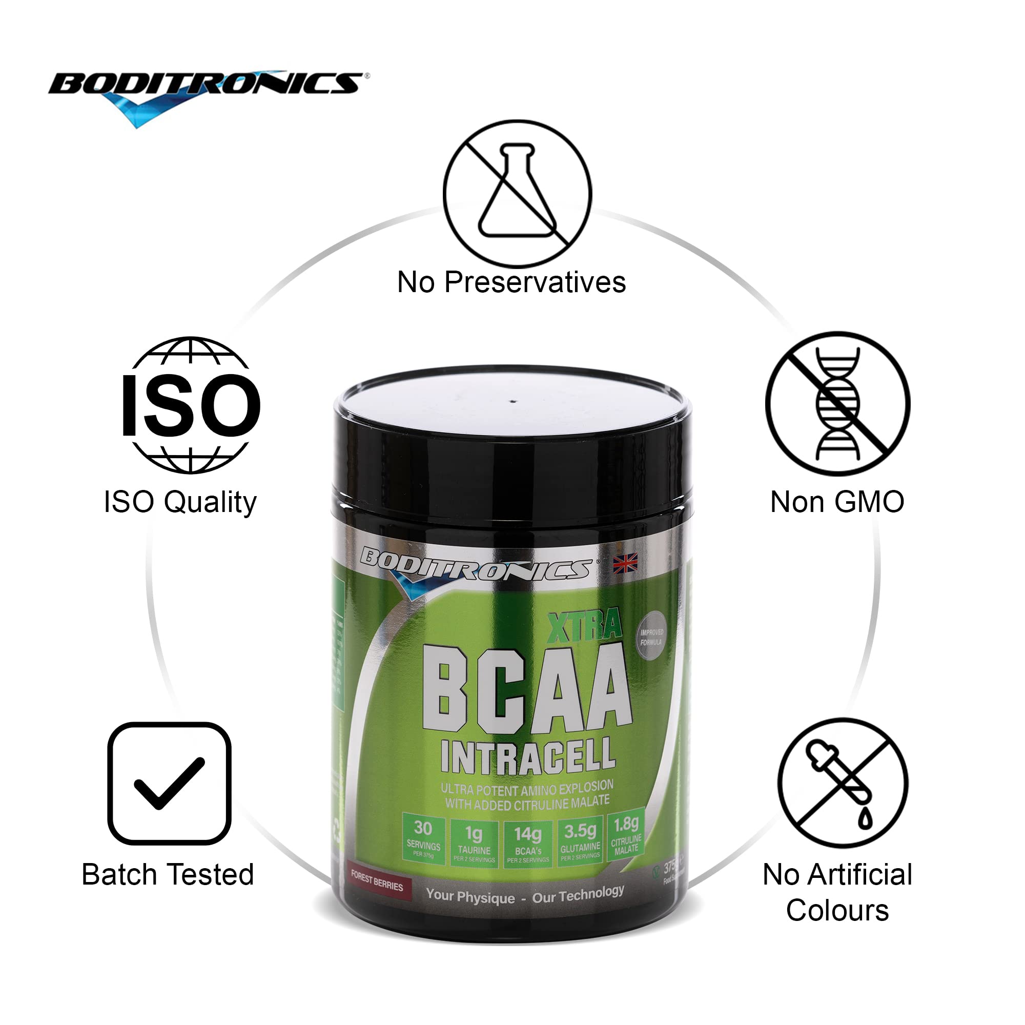 Boditronics BCAA Intracell Xtra Intra Workout Protein Powder, Branched Chain Amino Acid Supplement BoditronicsAu supplements