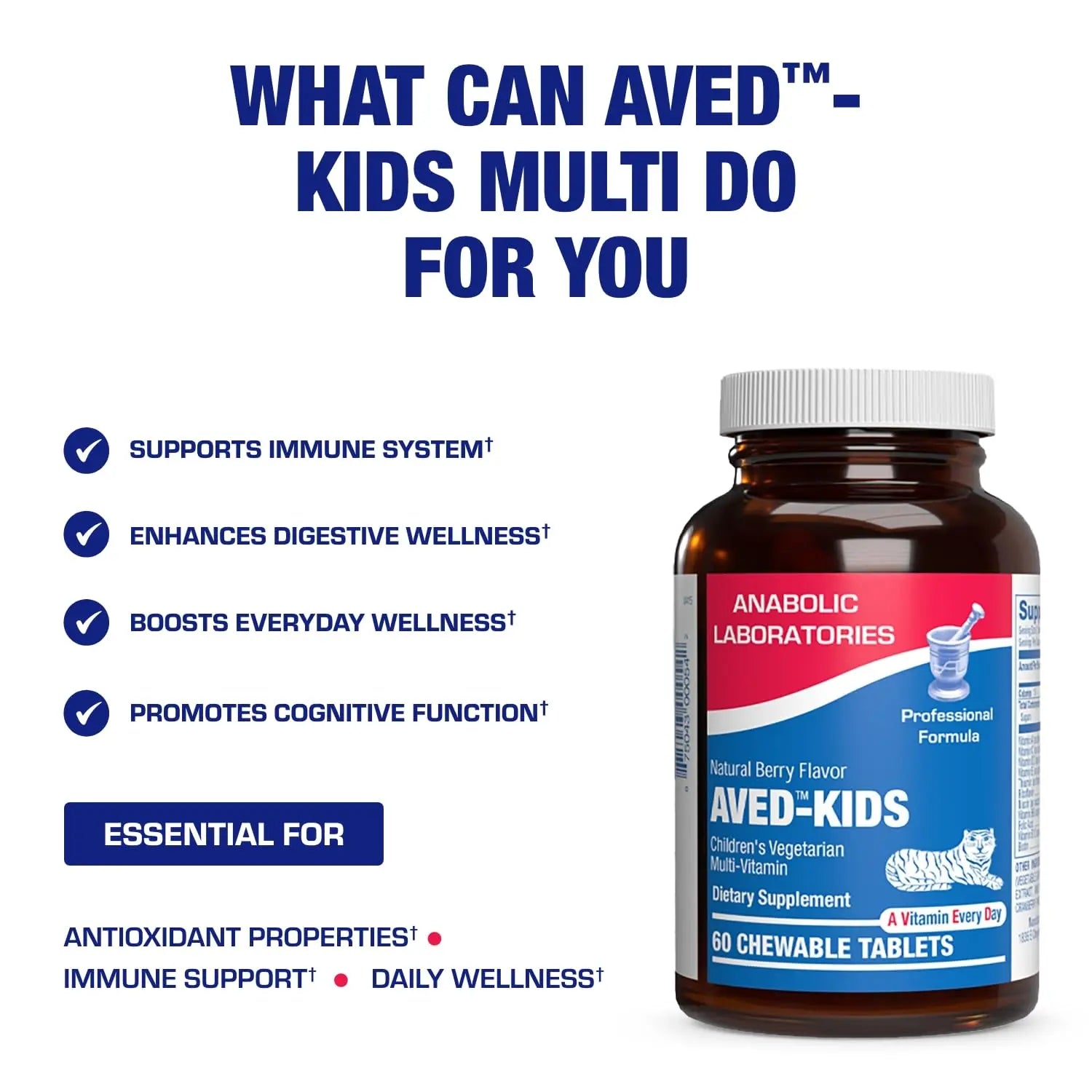25-in-1 Kids Chewable Multivitamin - Clinically Formulated Kids Multivitamin with Iron Magnesium Vitamins A B Complex C D E Antioxidant Rich Fruit Extracts & More Anabolic LaboratoriesAu supplements