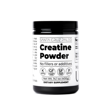 Santa Cruz Paleo, Creatine Monohydrate Powder Micronized, Unflavored Pre Workout and Muscle Support Supplement, Gluten Free Keto, Mix with Water or Shakes