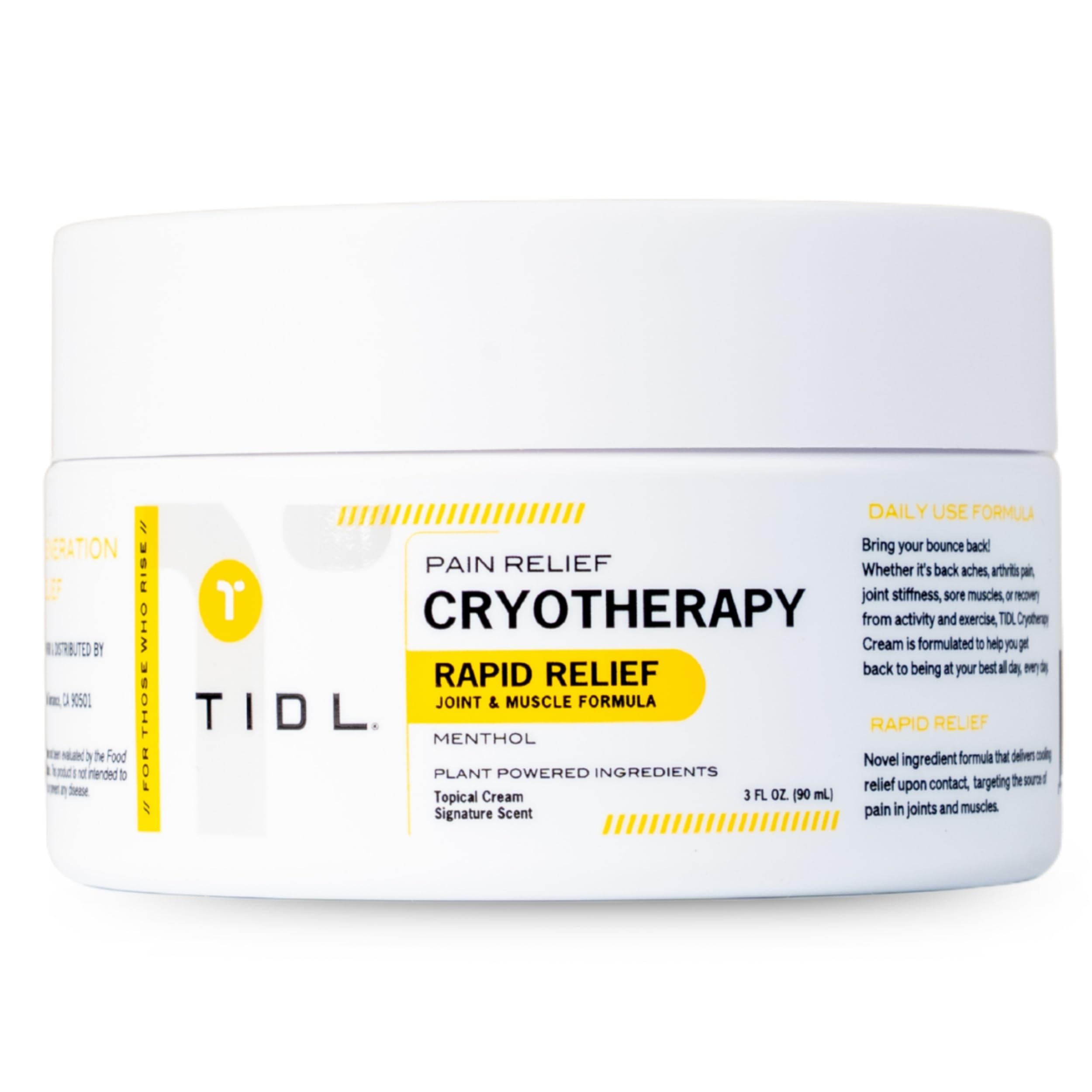 TIDL Cryotherapy Pain Relief Cream, 3 Oz, Targeted Neck Pain, Joint & Muscle Pain Relief with Organic, Plant-Based Menthol, Instant Cooling for Sport & Post Workout Full Body Recovery TIDLAu supplements