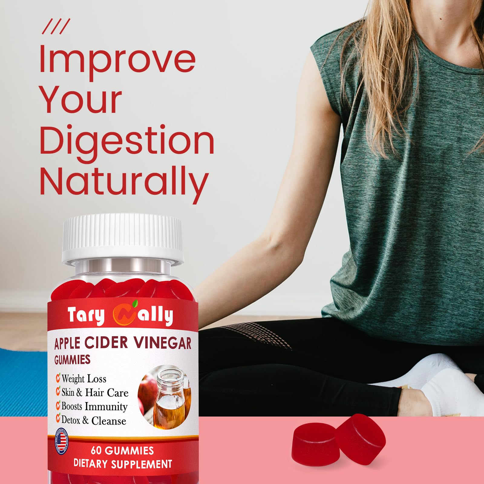 Apple Cider Vinegar Gummies Keto ACV Gummies for Weight Loss and Belly Fat Tary NallyUS supplements