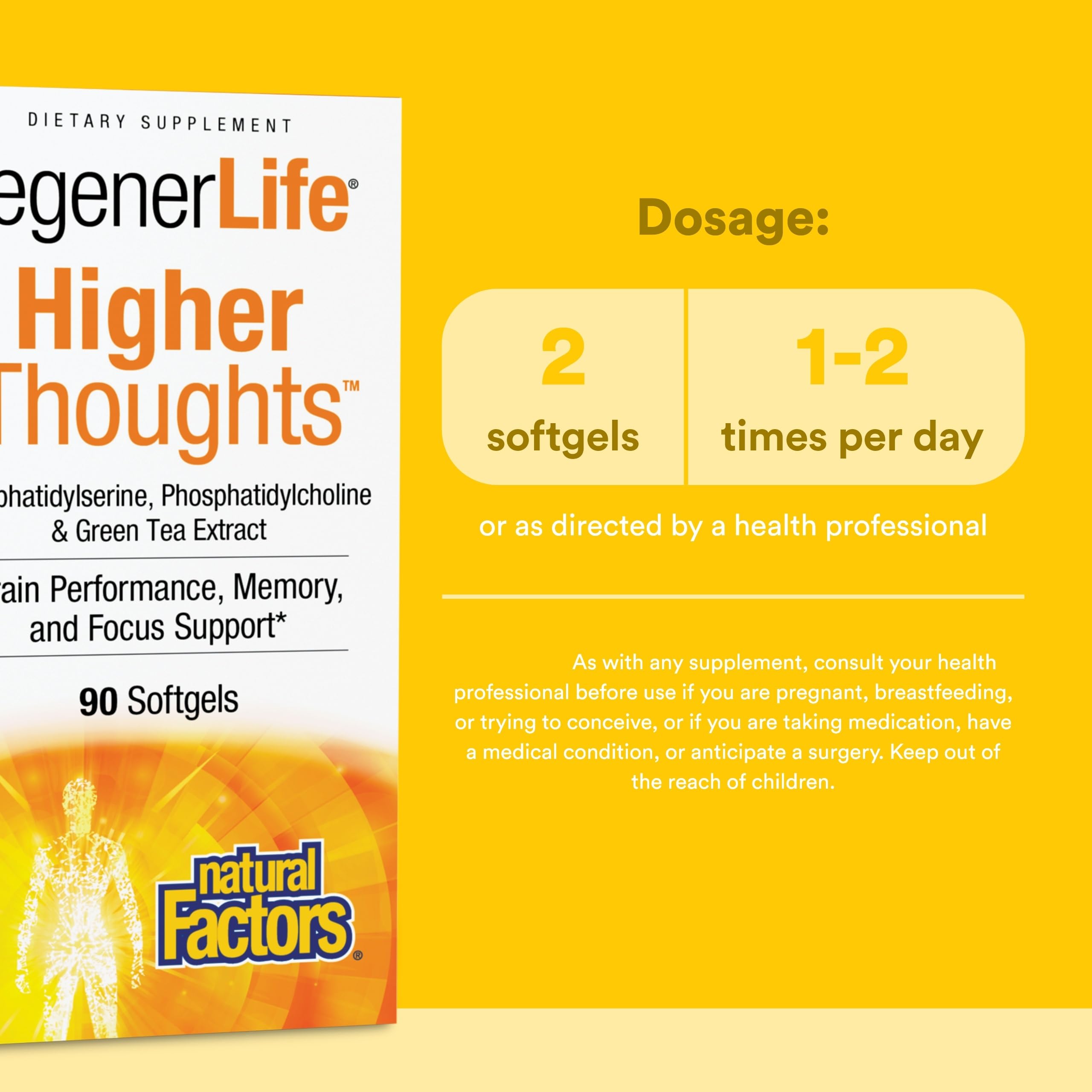 Natural Factors Higher Thoughts - Supports Cognitive & Cardiovascular Health* - Fish Oil, Fatty Acids, EPA, DHA & More - 90 Softgels Natural FactorsAu supplements