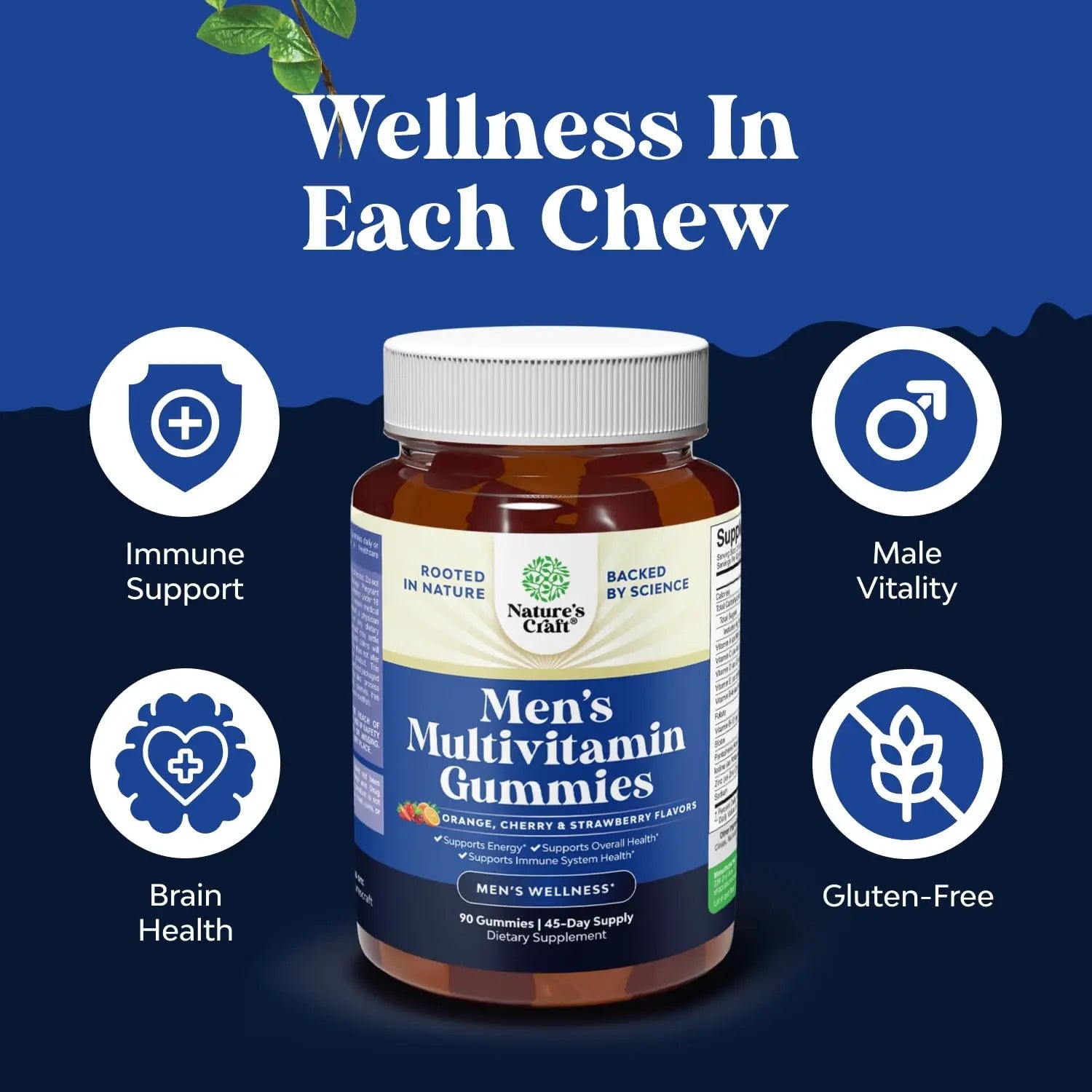 Bundle of Daily Mens Multivitamins Gummies with Zinc and Biotin for Energy and Immunity and Daily Multivitamin for Women Gummies - Gummy Vitamins for Health and Wellness Natures CraftAu supplements