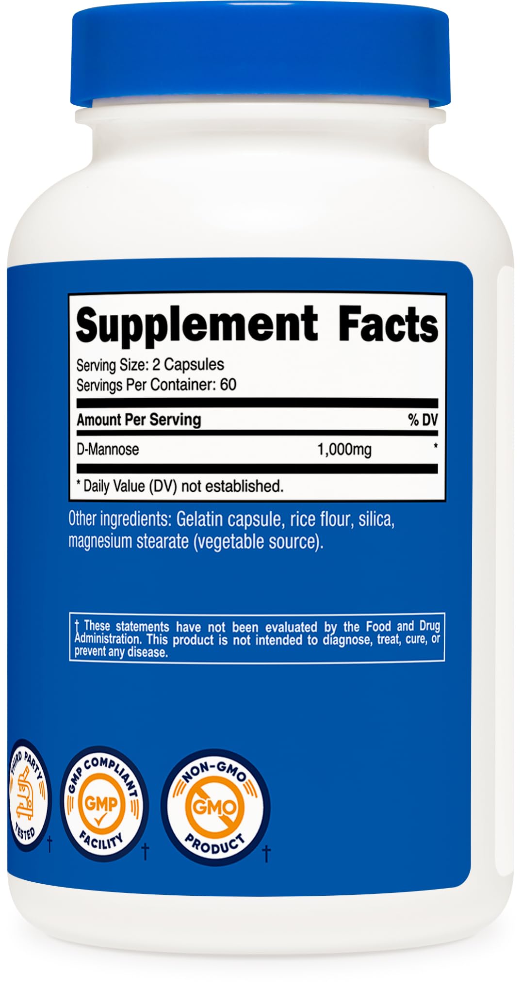 Nutricost D-Mannose 1000mg Per Serving, 120 Capsules - 500mg Per Capsule, Urinary Tract Health, Non-GMO and Gluten Free NutricostAu supplements