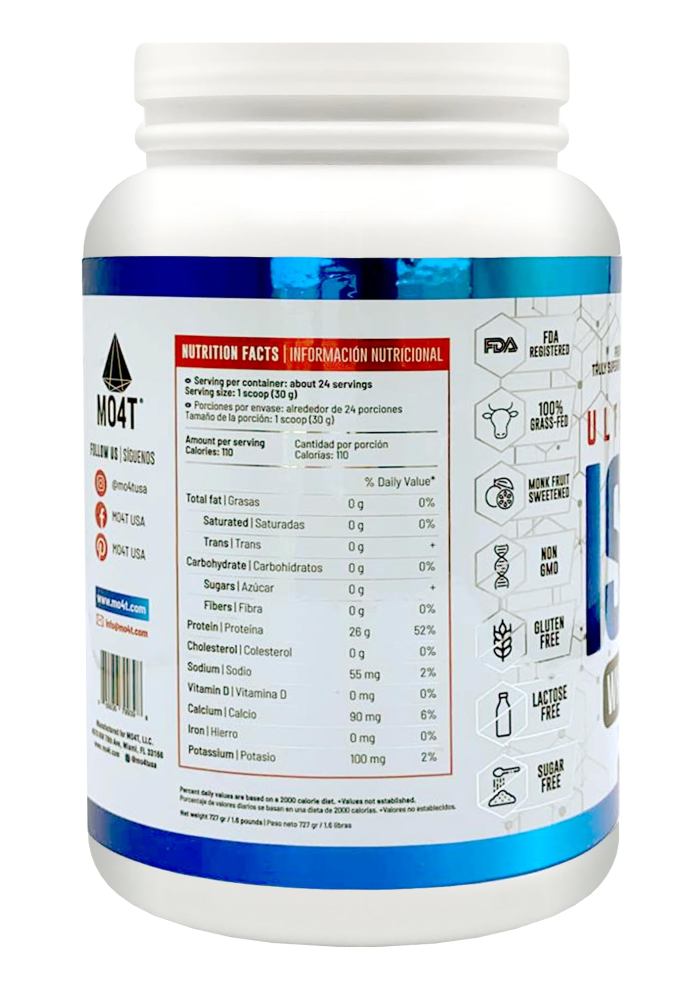 MOMOF4TRANSFORM MO4T Grass Fed Whey Protein Isolate Powder, Naturally Sweetened MOMOF4TRANSFORMUS supplements