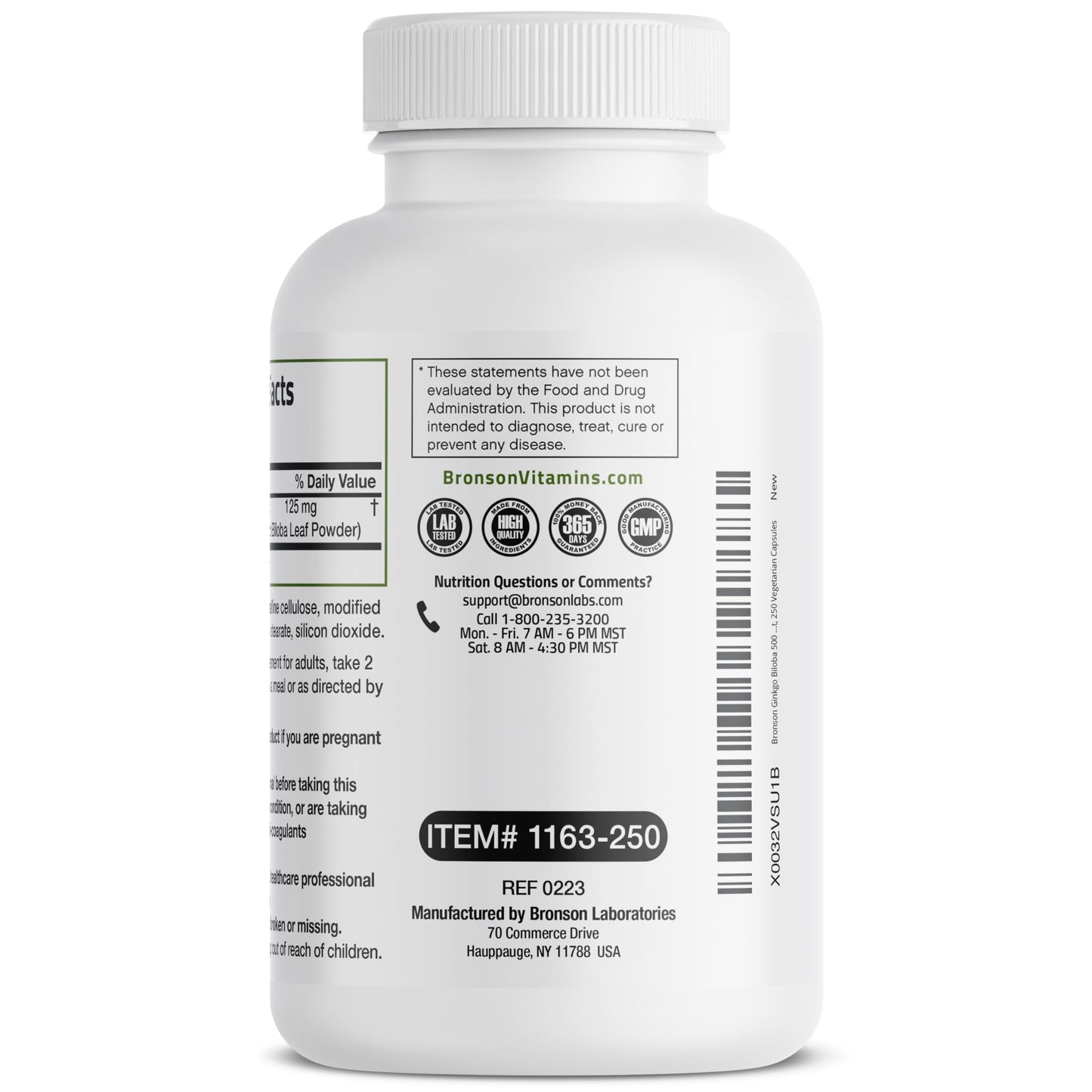 Bronson Ginkgo Biloba Extra Strength 125mg (4:1 Extract) Equivalent to 500mg BronsonUS supplements