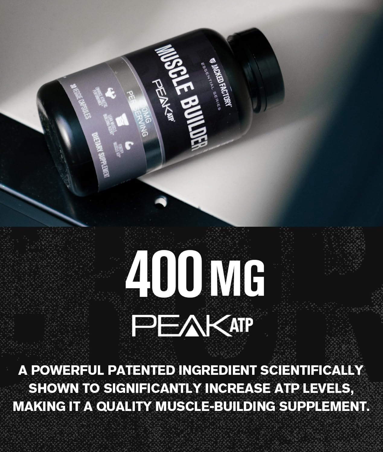 Jacked Factory Essentials Muscle Builder - ATP Muscle Builder for Men with Peak ATP to Support Muscle Gain, Enhance Athletic Performance, & Increase Strength - 30 Capsules Jacked FactoryAu supplements