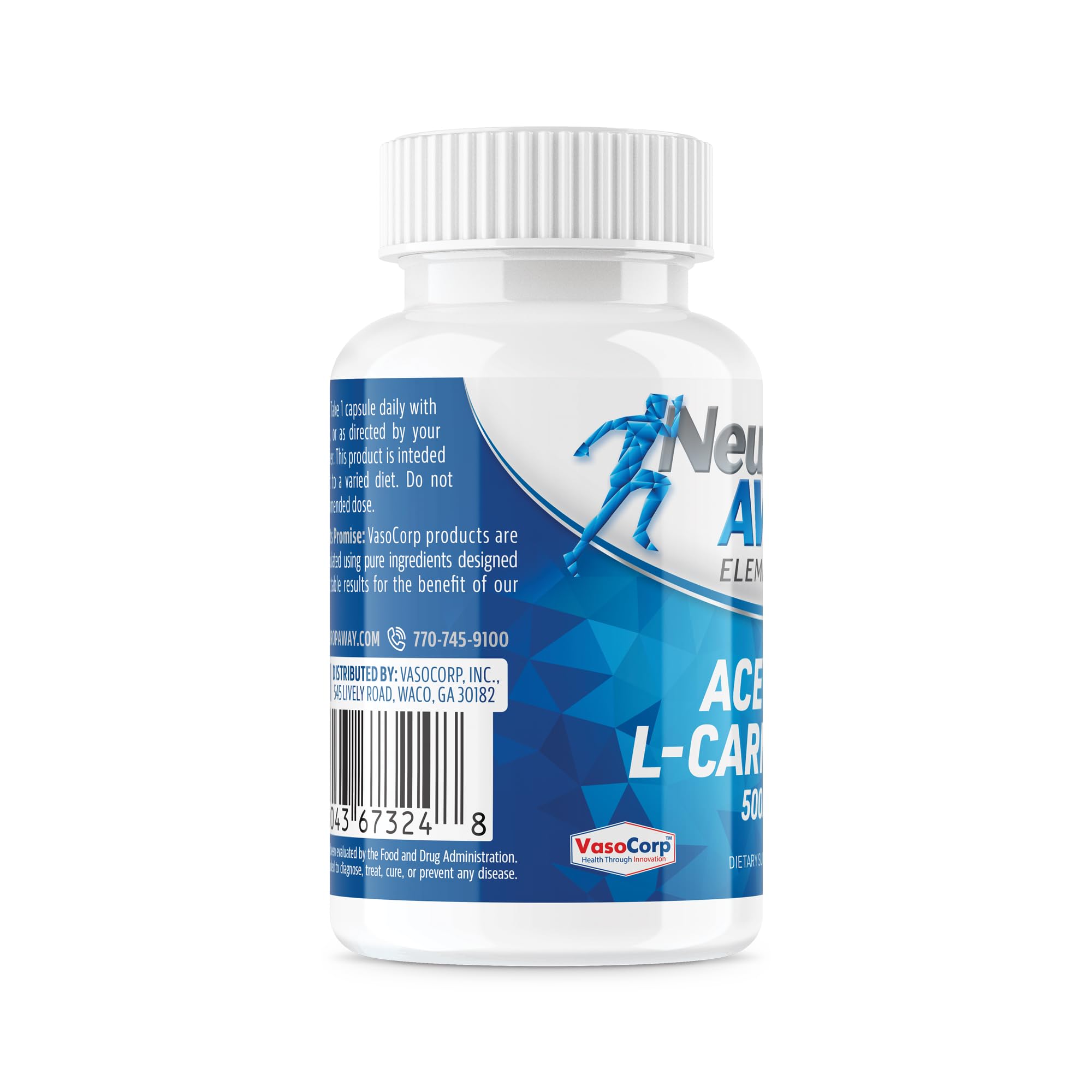 NeuropAWAY Elements Acetyl L-Carnitine 500mg 60ct Acid Resistant Capsules (60 500mg NeuropAWAYAu supplements