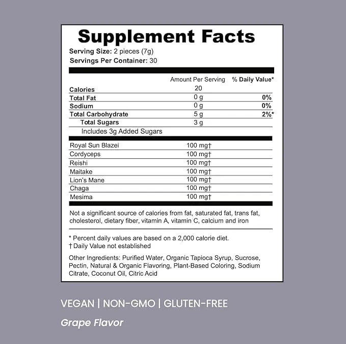 SOULBELLY Multi-Mushroom | Ritual Vitamin Gummies for Energy, Focus and Immune Balance | Vegan | Gluten-Free | Non-GMO | 60 Count SOULBELLYnz supplements