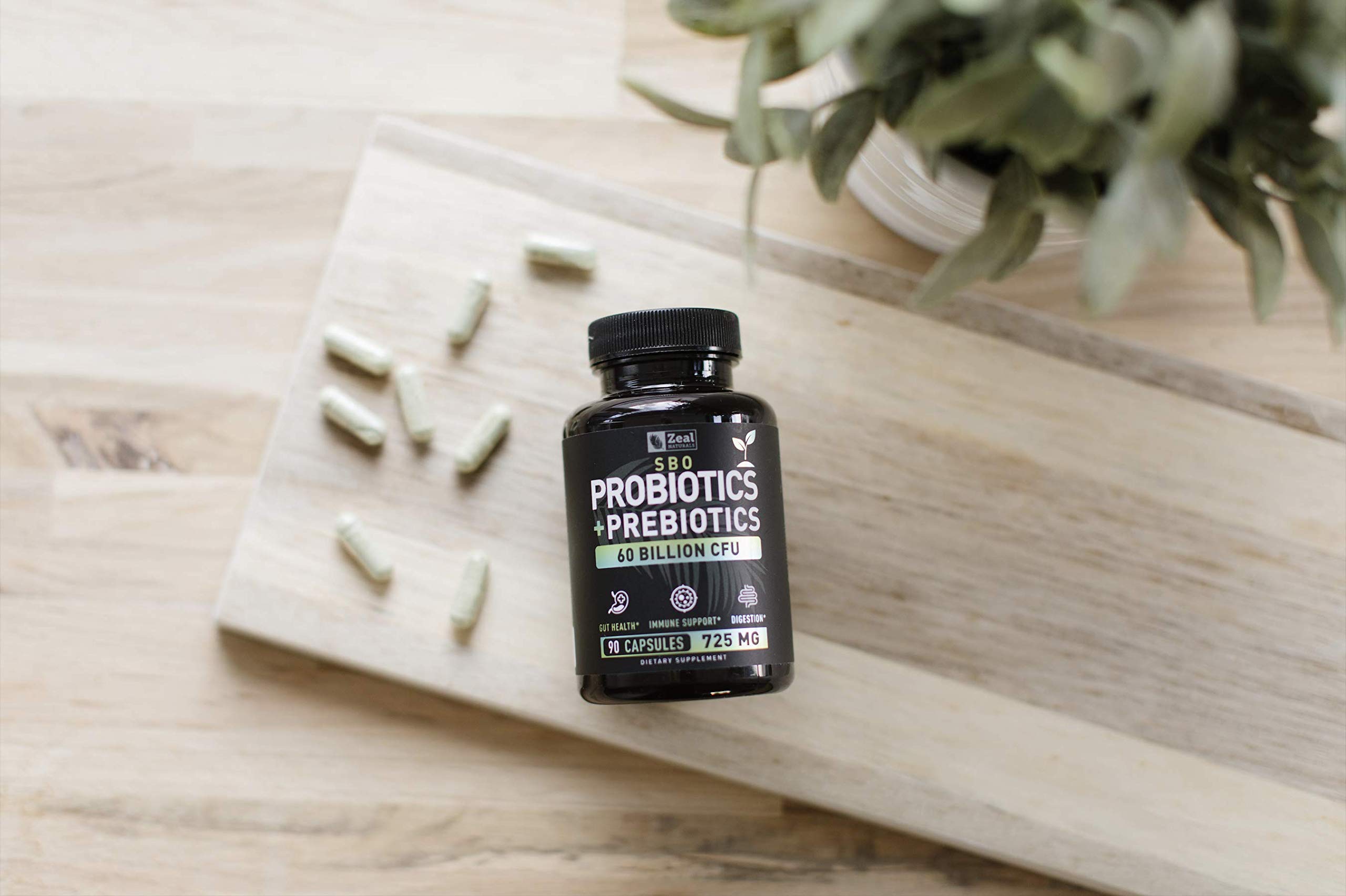Probiotics and Prebiotics + SBO Probiotics (60 Billion CFU | 90 Capsules) Acidophilus Probiotic w. Saccharomyces Boulardii, Bifidobacterium + Spore Probiotic & Organic Sprouted Prebiotic Fiber Blend Zeal NaturalsAu supplements