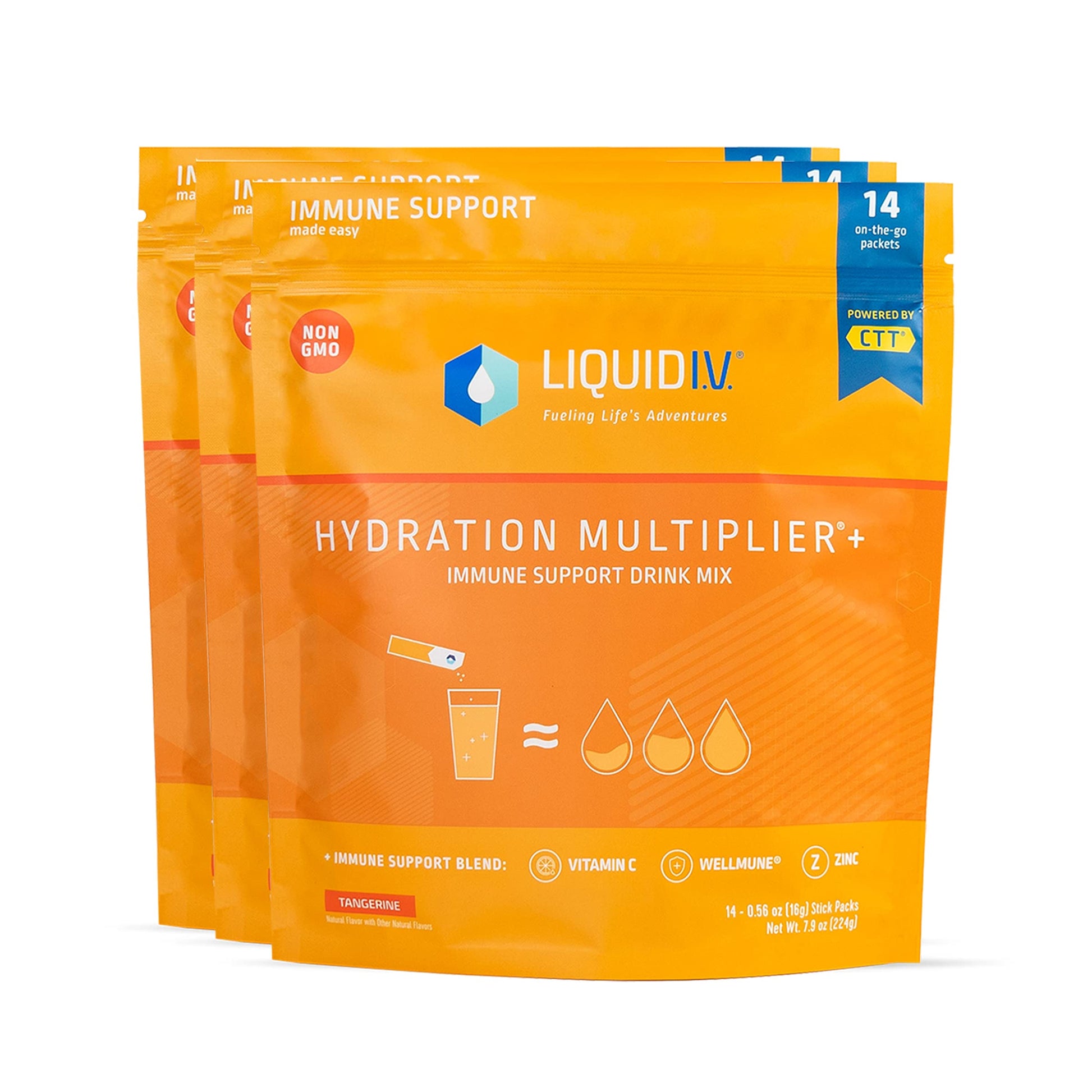 Liquid I.V. Hydration Multiplier + Immune Support - Tangerine - Hydration Powder Liquid I.V.US supplements