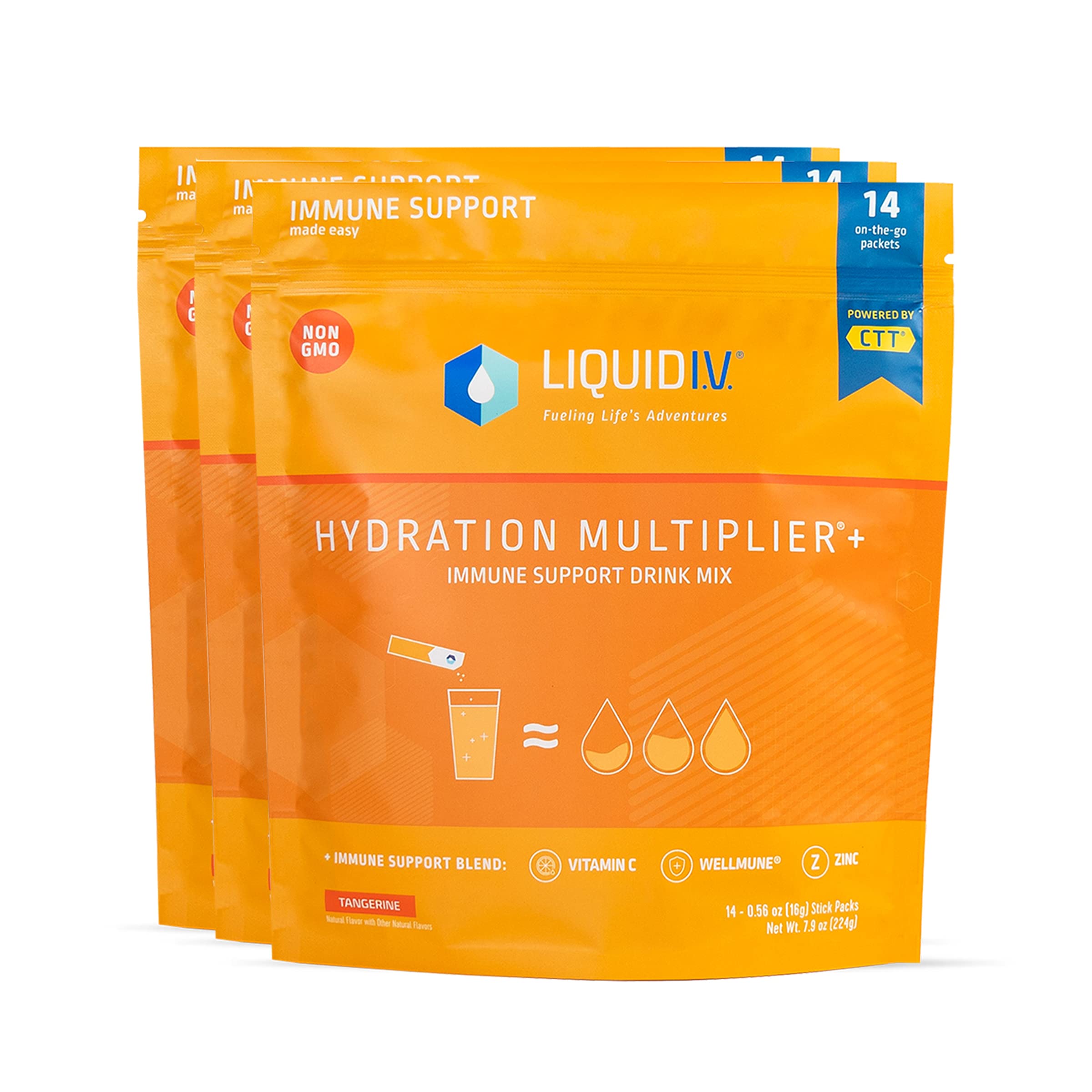 Liquid I.V. Hydration Multiplier + Immune Support - Tangerine - Hydration Powder Liquid I.V.US supplements