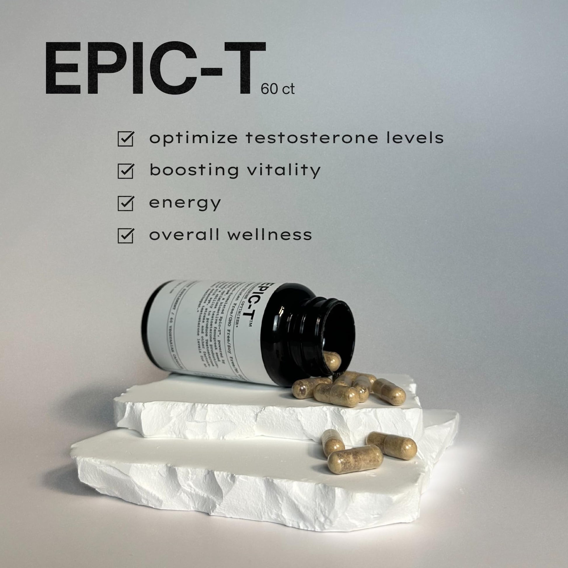 EPIC-T Testosterone Support Supplement for Men | Plant-Based Formula with Testosurge, B-Complex, B12, Zinc & Boron | Vegan, Non-GMO Daily Support EPICAu supplements