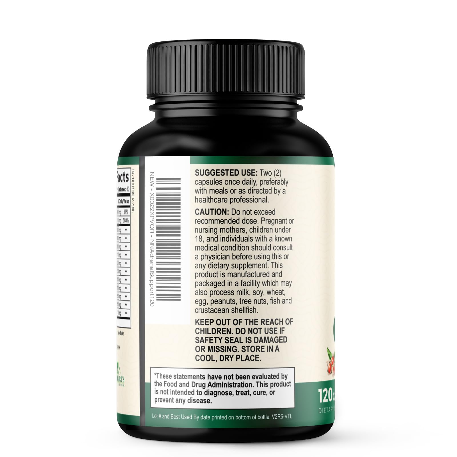 Nature's Nutrition Adrenal Support Supplements Cortex Complex, Best Energy Supplement, Supports Health & Energy Levels, Daily Ashwagandha for Women & Men, Supports Immune System, 120 Capsules Nature's NutritionAu supplements