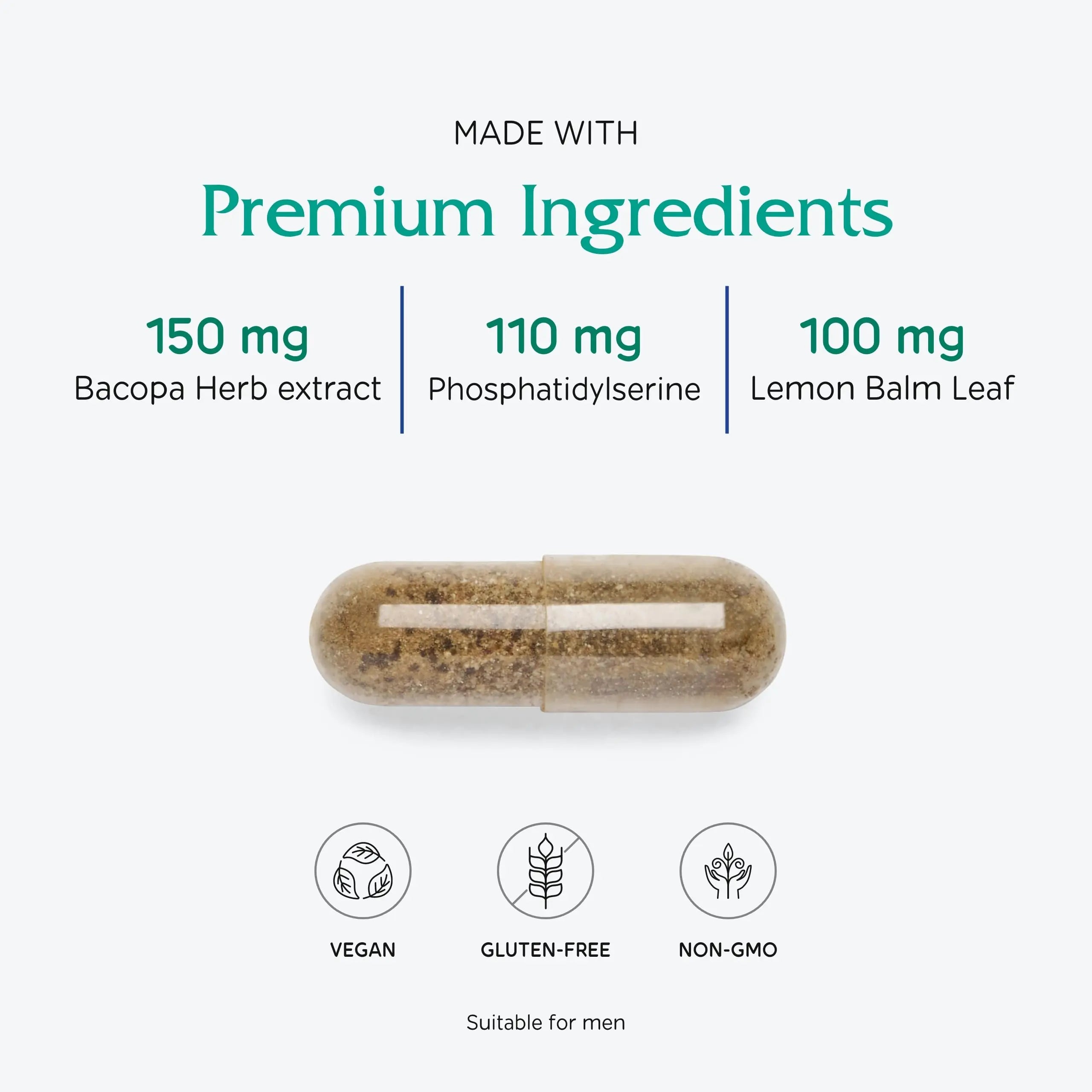 Vitanica MindBlend, Brain Support, Vegan, 60 Capsules Vitanicanz supplements