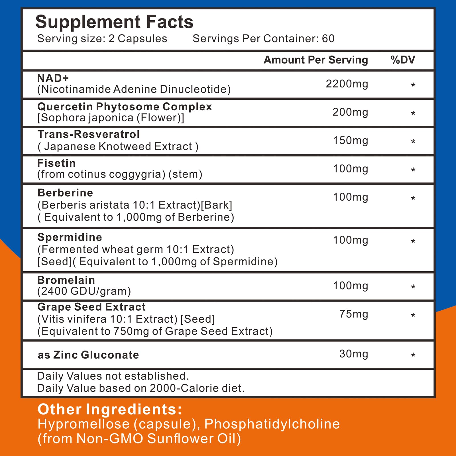 Spliferkou 2200mg Liposomal NAD+ Supplement - Enhances Cell Energy & Aging Defese, 60 Capsules SpliferkouAu supplements