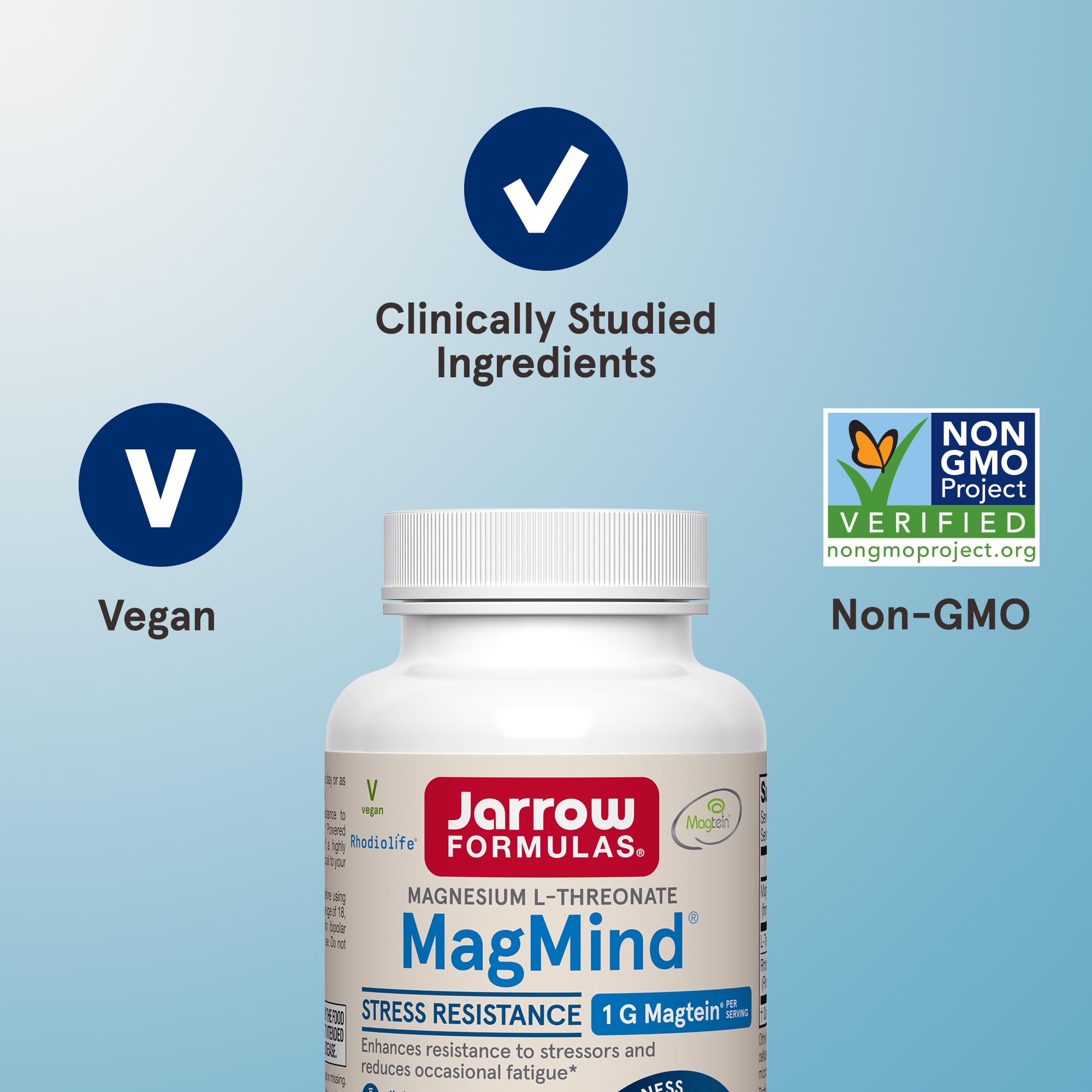 Jarrow Formulas Magnesium L-Threonate, MagMind Stress Resistance with L-Theanine and Rhodiolife, High Absorption Magnesium, Stress Relief and Mood Support, 60 Veggie Capsules, Up to a 30 Day Supply Jarrow FormulasAu supplements