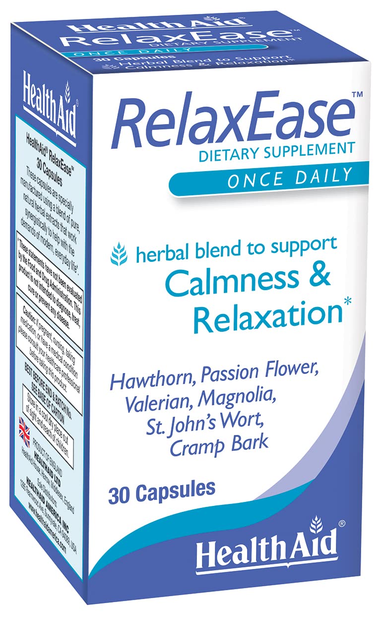 RelaxEase, Herbal Blend to Support Harmony and Tranquility, Once Daily, 30 ct, Helps Promote Health and Relaxation HealthAidAu supplements