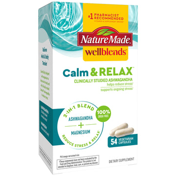 Nature Made Wellblends Calm & Relax, Ashwagandha 125 mg, Magnesium 300 mg Nature MadeAu supplements