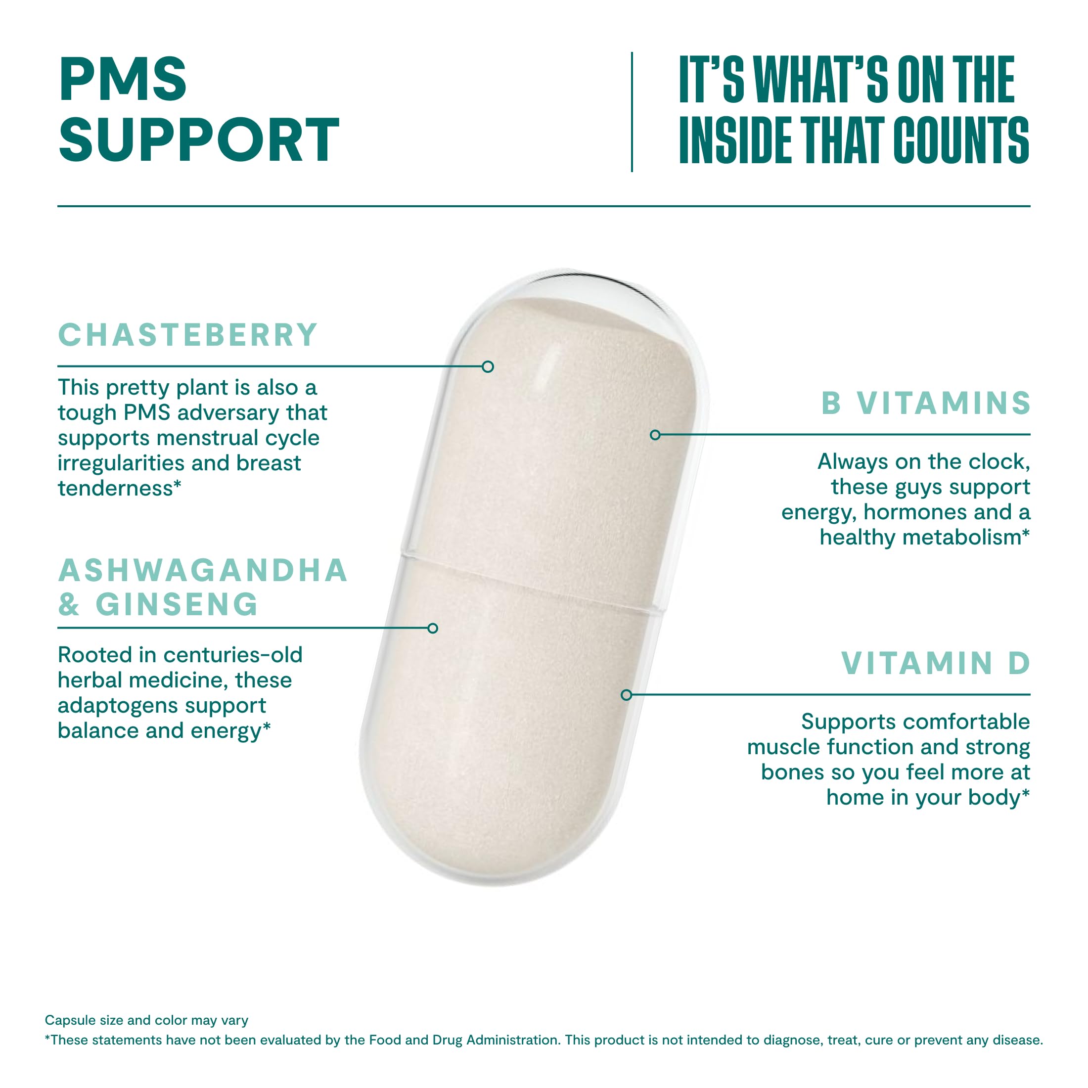 Habit PMS Support Supplement for Women (60 Capsules) - Supports Premenstrual Symptoms & Stress, Hormone Balance, Mood, B Vitamins, Vitamin D, Chasteberry, Ashwagandha, Gluten-Free, Non-GMO (1 Pack) H' HabitAu supplements