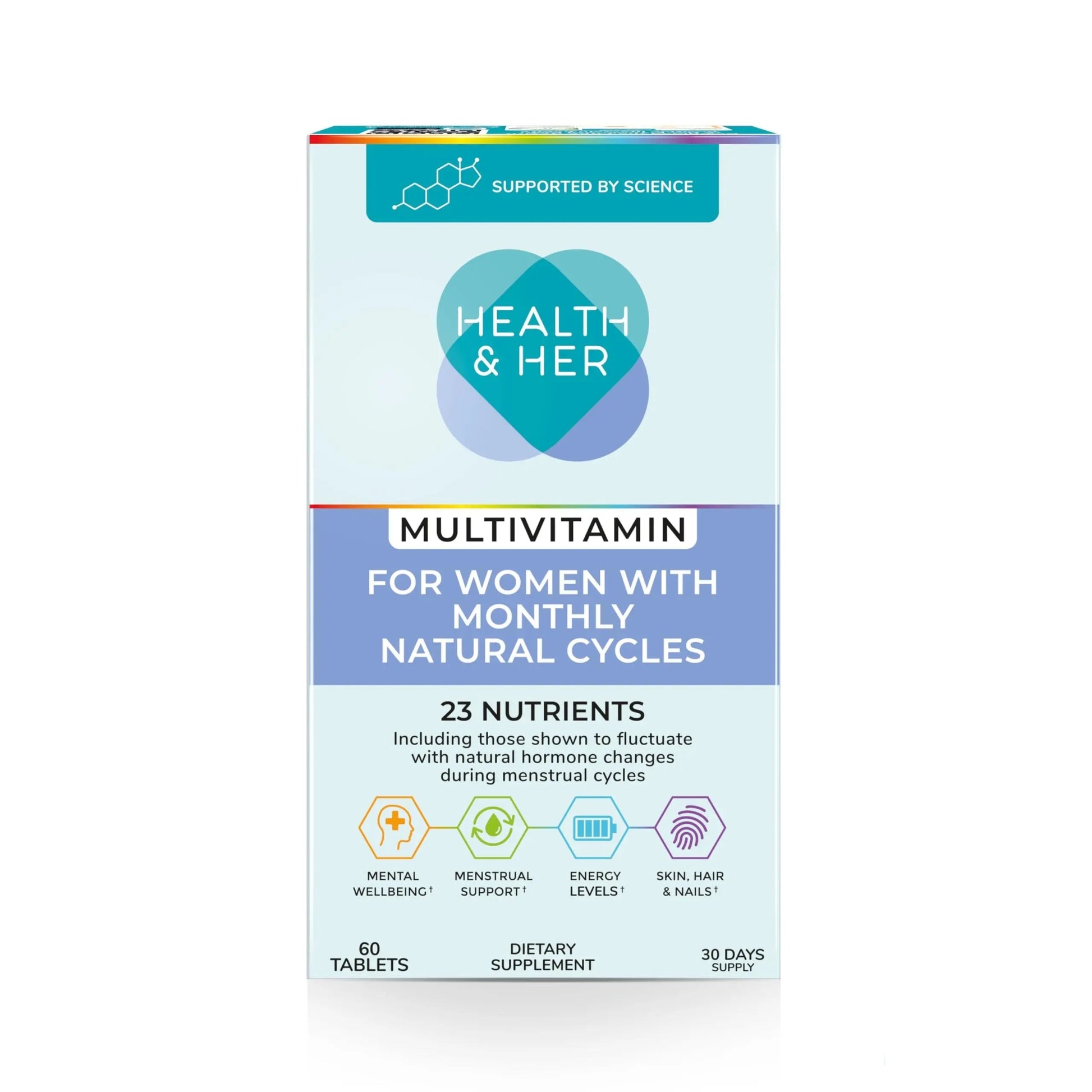 Health & Her Multivitamin for Women with Monthly Natural Cycles - Supplements for Women - Nutrition and Wellbeing Support for Menstrual Cycle Health and HerAu supplements