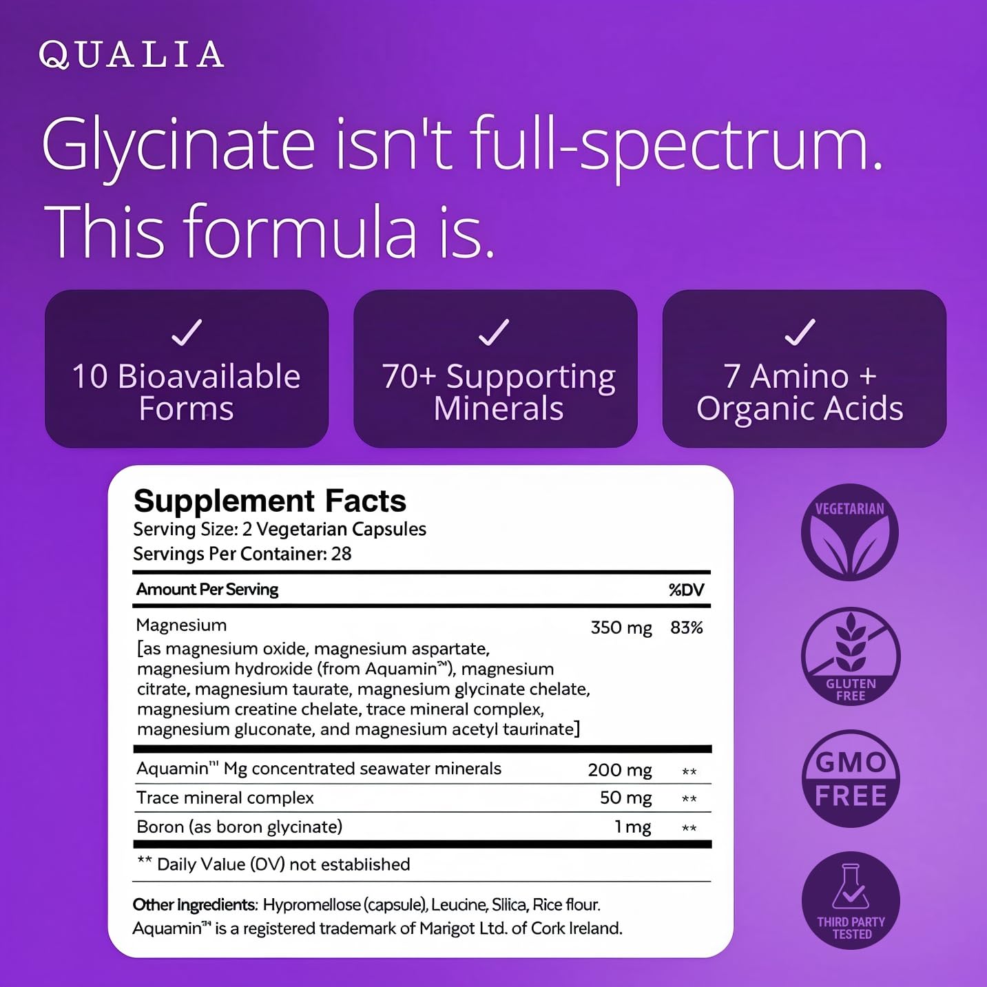 Qualia Magnesium Supplement | 10 Bioavailable Forms, Including Magnesium Glycinate, with 70+ Supporting Minerals, +7 Amino Acids | Doctor-Formulated to Support Sleep, Stress Relief, Heart, Relaxation QUALIA LIFE SCIENCESAu supplements