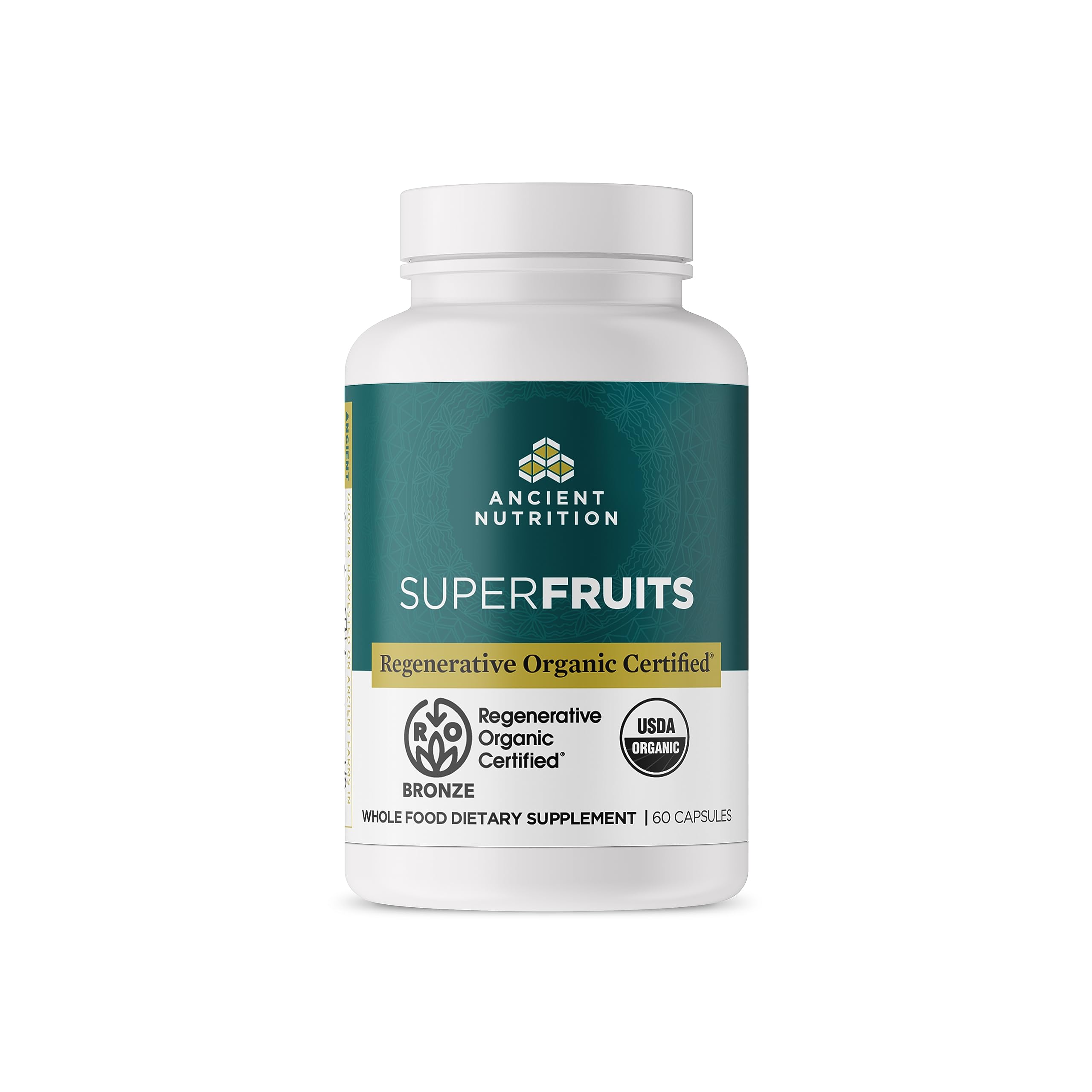 Ancient Nutrition Regenerative Organic Certified SuperFruits Capsules, Supports Gut and Immune System Health, Made with Probiotics, Dragonfruit, Mulberry, and Goji, 60 Count Ancient NutritionAu supplements