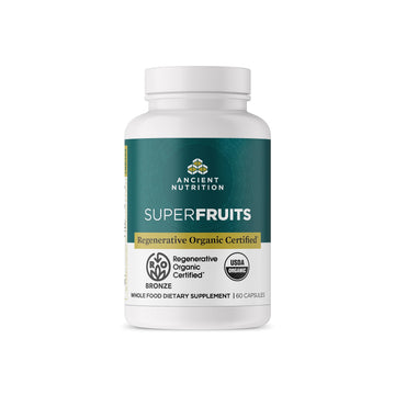 Ancient Nutrition Regenerative Organic Certified SuperFruits Capsules, Supports Gut and Immune System Health, Made with Probiotics, Dragonfruit, Mulberry, and Goji, 60 Count Ancient NutritionAu supplements