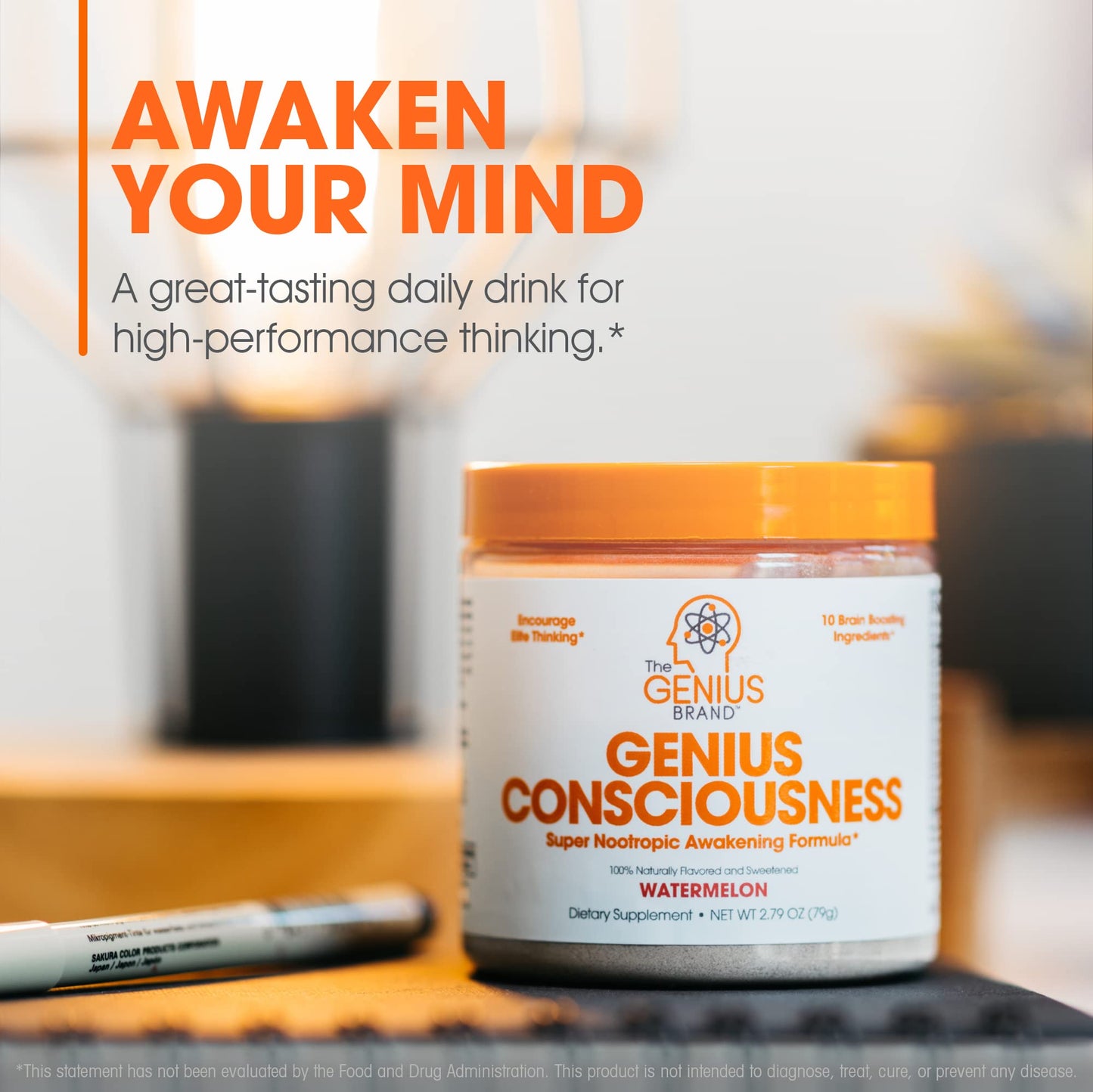 Genius Consciousness, Super Nootropic Brain Supplement Powder, Watermelon The Genius BrandUS supplements