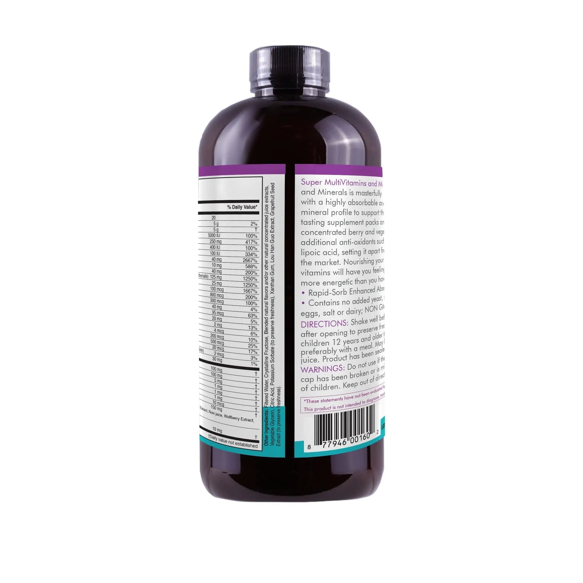 Liquid Super Multivitamin and Minerals - Premium Liquid Vitamins for Enhanced Absorption - Daily Liquid Multivitamin Supplement Life SolutionsAu supplements