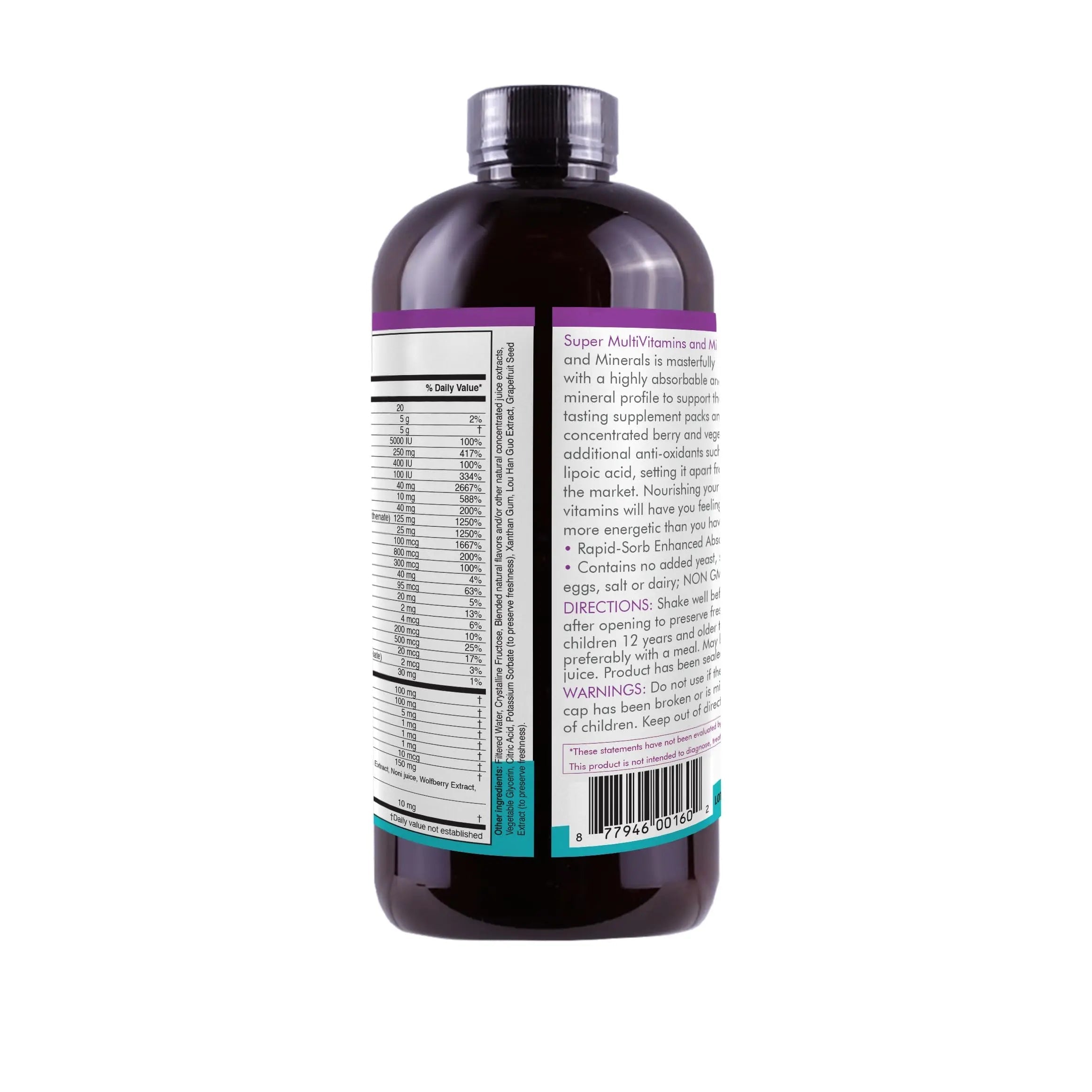 Liquid Super Multivitamin and Minerals - Premium Liquid Vitamins for Enhanced Absorption - Daily Liquid Multivitamin Supplement Life SolutionsAu supplements