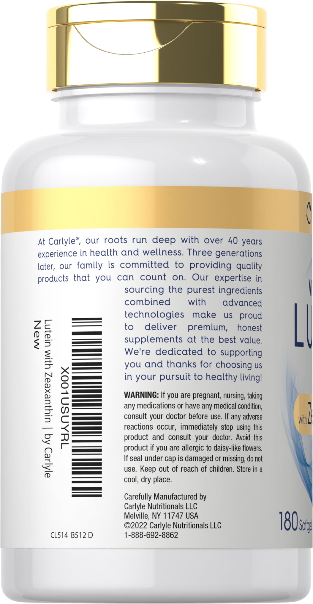 Carlyle Lutein and Zeaxanthin 40 mg | 180 Softgels | Eye Health Vitamins CarlyleUS supplements