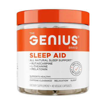 Genius Sleep AID - Smart Sleeping Pills Supplement - Relaxation Enhancer and Mood Support w/Inositol, L-Theanine & Glycine - 40 Capsules The Genius BrandUS supplements