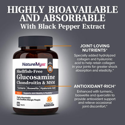 NatureMyst Glucosamine Chondroitin & MSM, Turmeric, Boswellia, Collagen, Hyaluronic NatureMystUS supplements